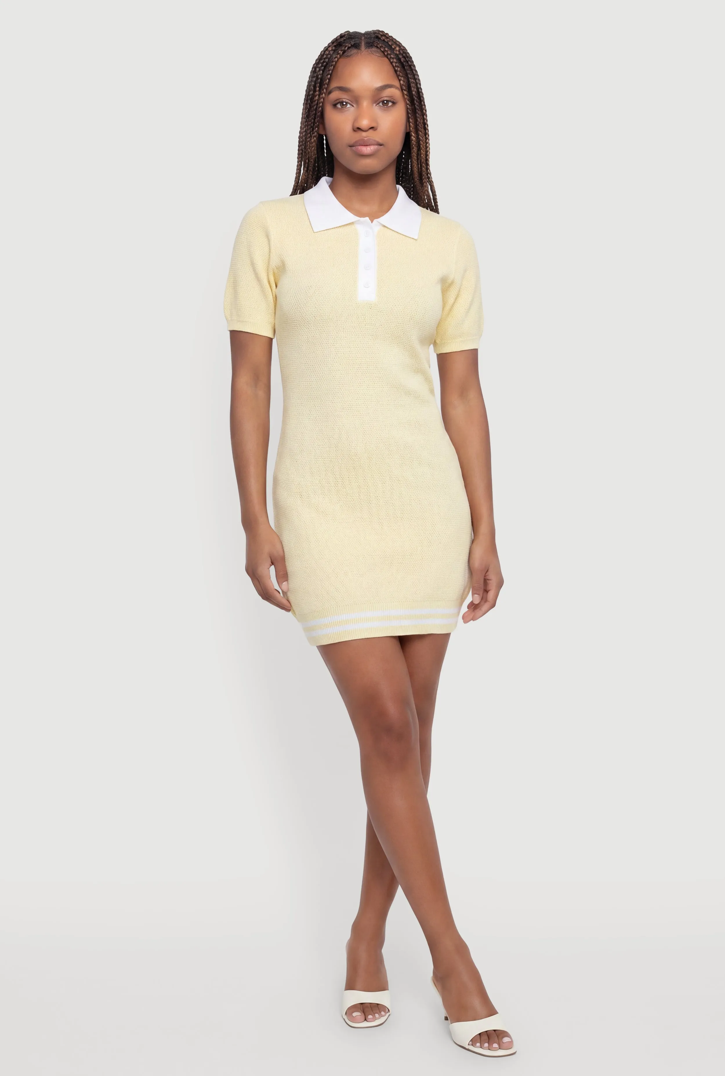 Short Sleeve Polo Dress with Varsity Stripe Detail sold by Rainbow product image thumbnail 2