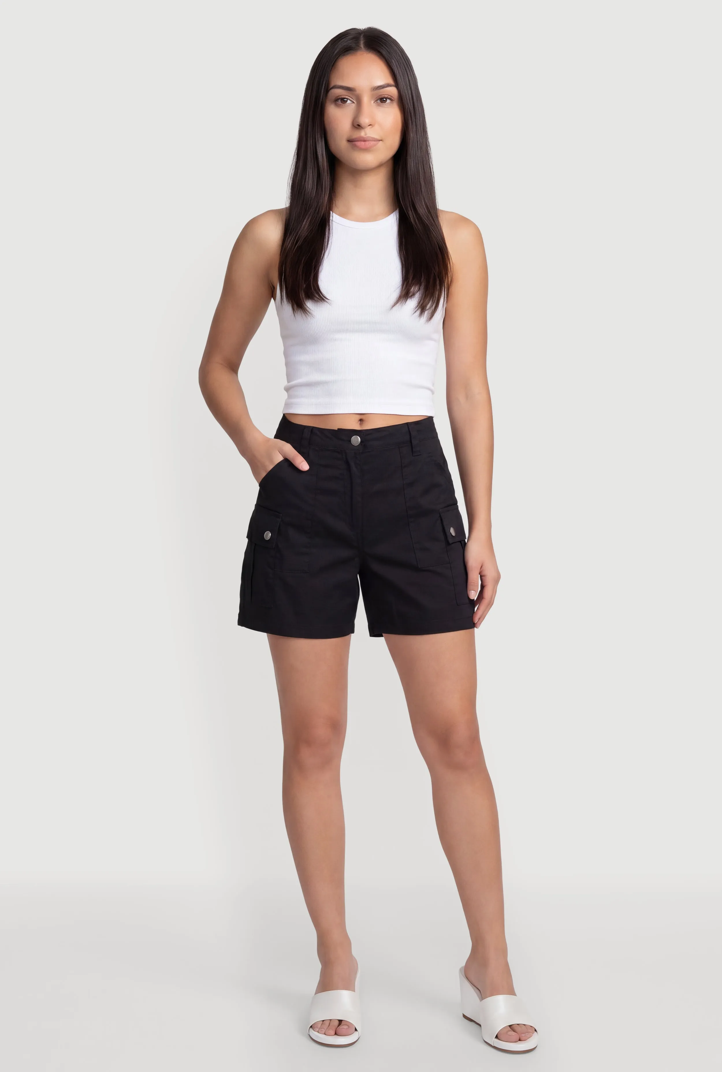 High Waisted Cargo Pocket Shorts sold by Rainbow