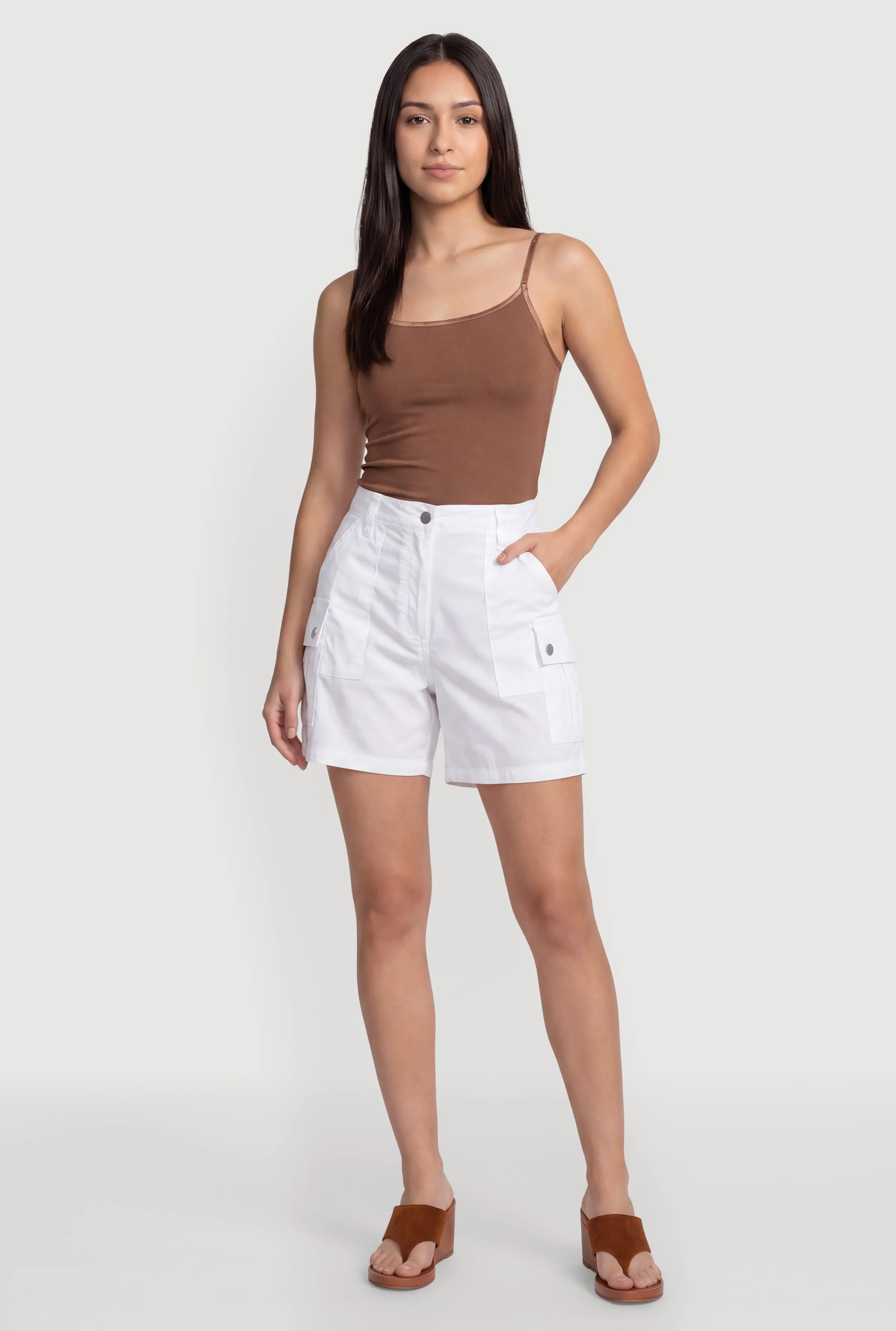 High Waisted Cargo Pocket Shorts sold by Rainbow product image thumbnail 2