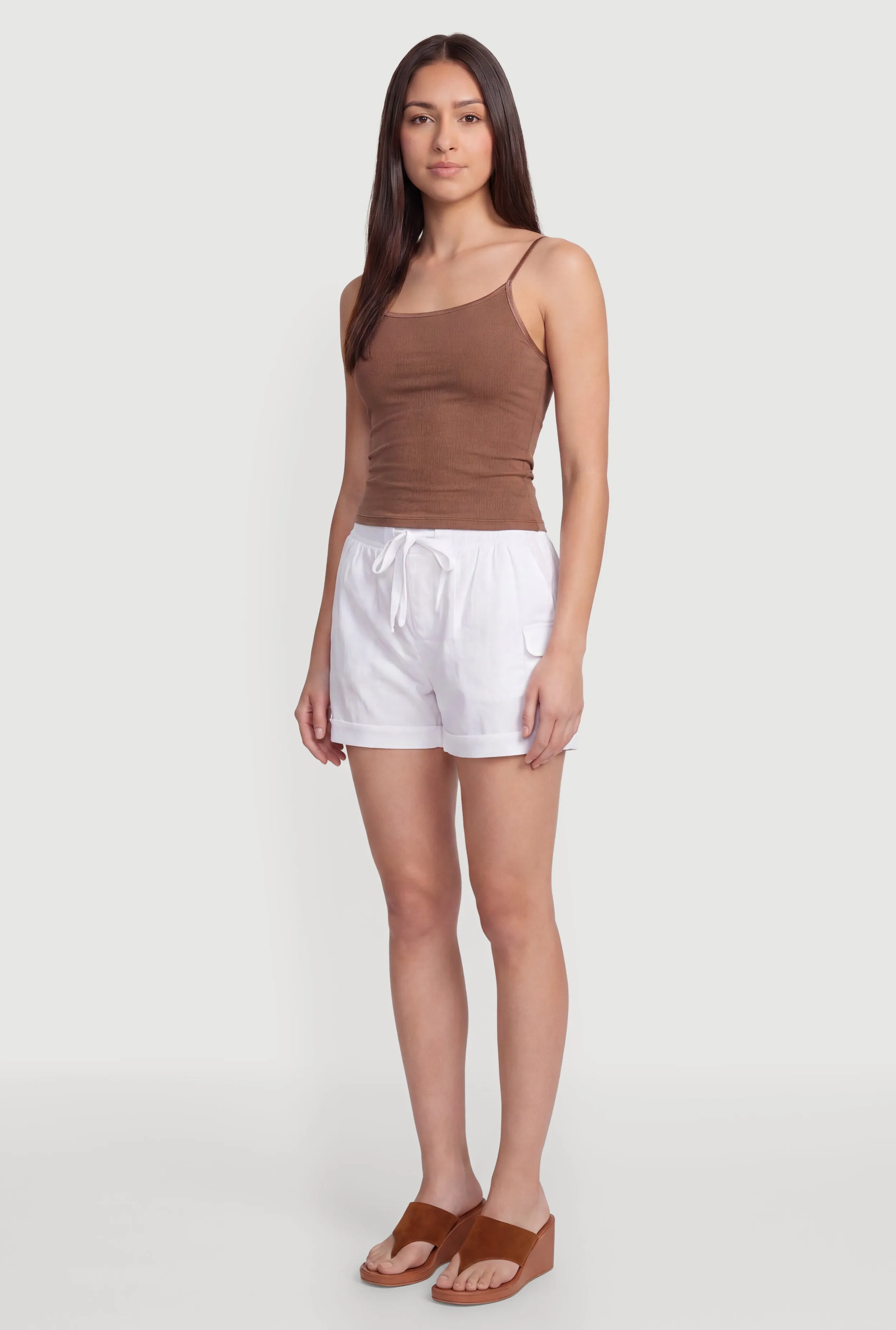 Drawstring High Waisted Cargo Shorts sold by Rainbow product image thumbnail 2