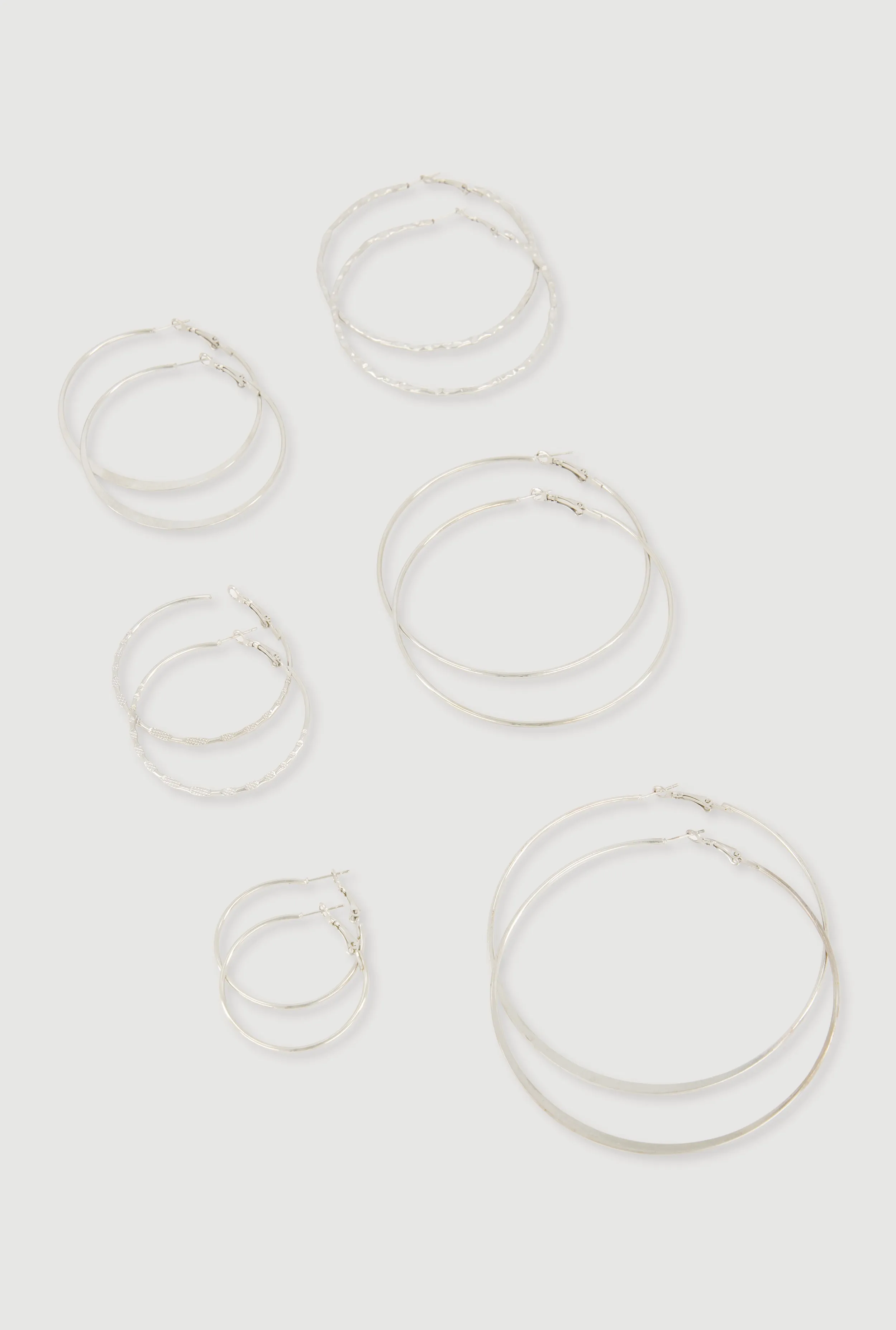 Assorted Metallic Hoop Earrings Set of 6 sold by Rainbow