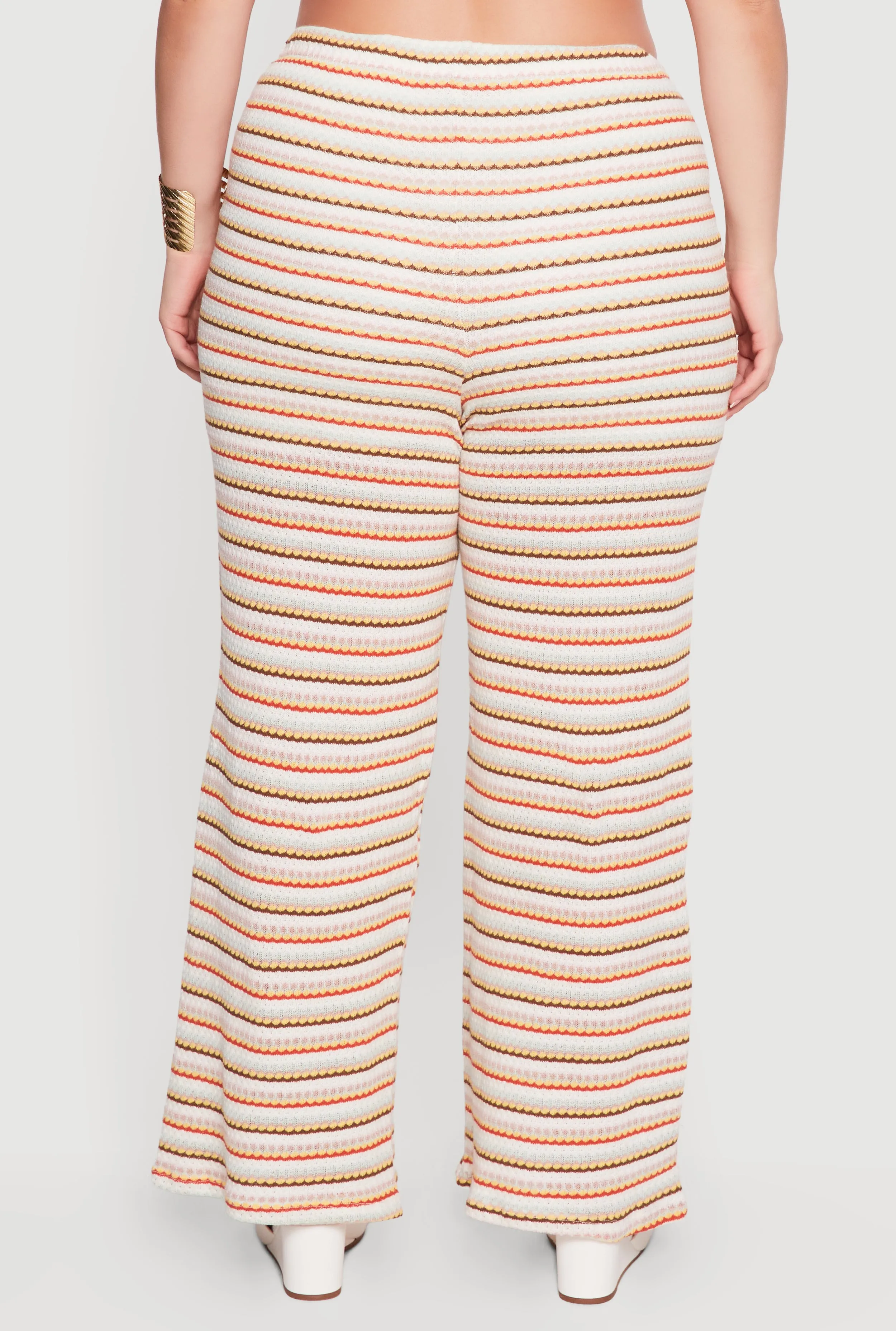 Plus Size Striped Wide Leg Pull On Pants sold by Rainbow product image thumbnail 5