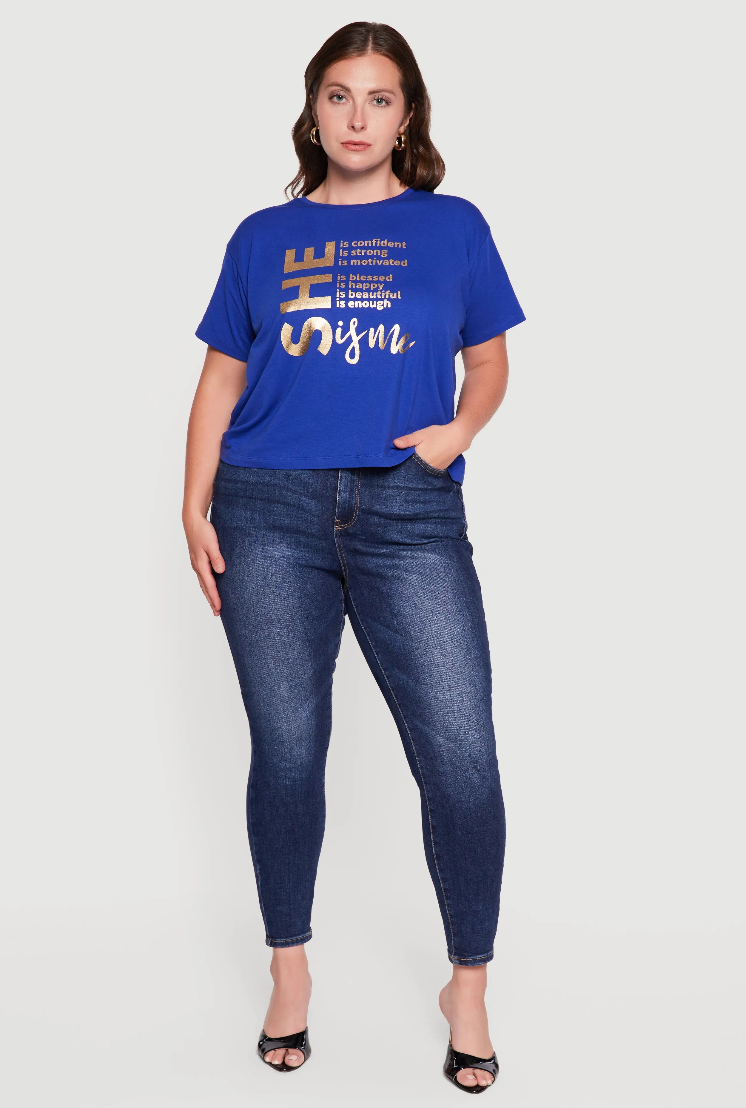 Plus Size She Is Me Foil Graphic Tee sold by Rainbow product image thumbnail 4