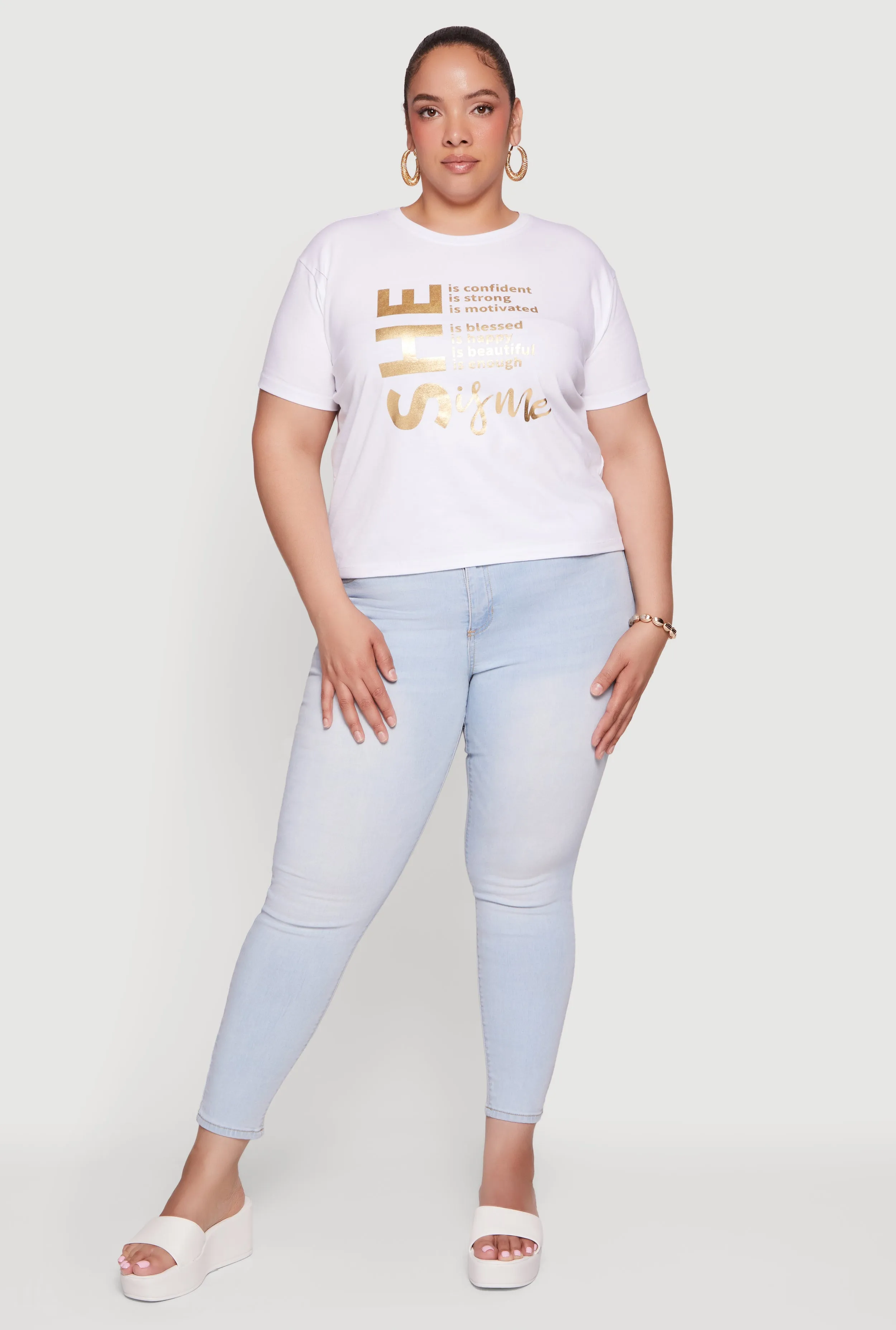 Plus Size She Is Me Foil Graphic Tee sold by Rainbow product image thumbnail 2