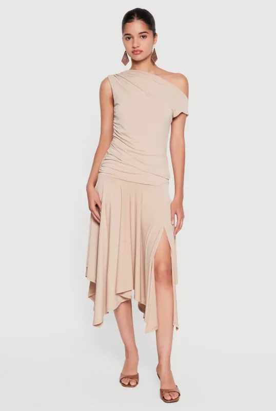 Ruched Handkerchief Hem Skirt made by Rainbow