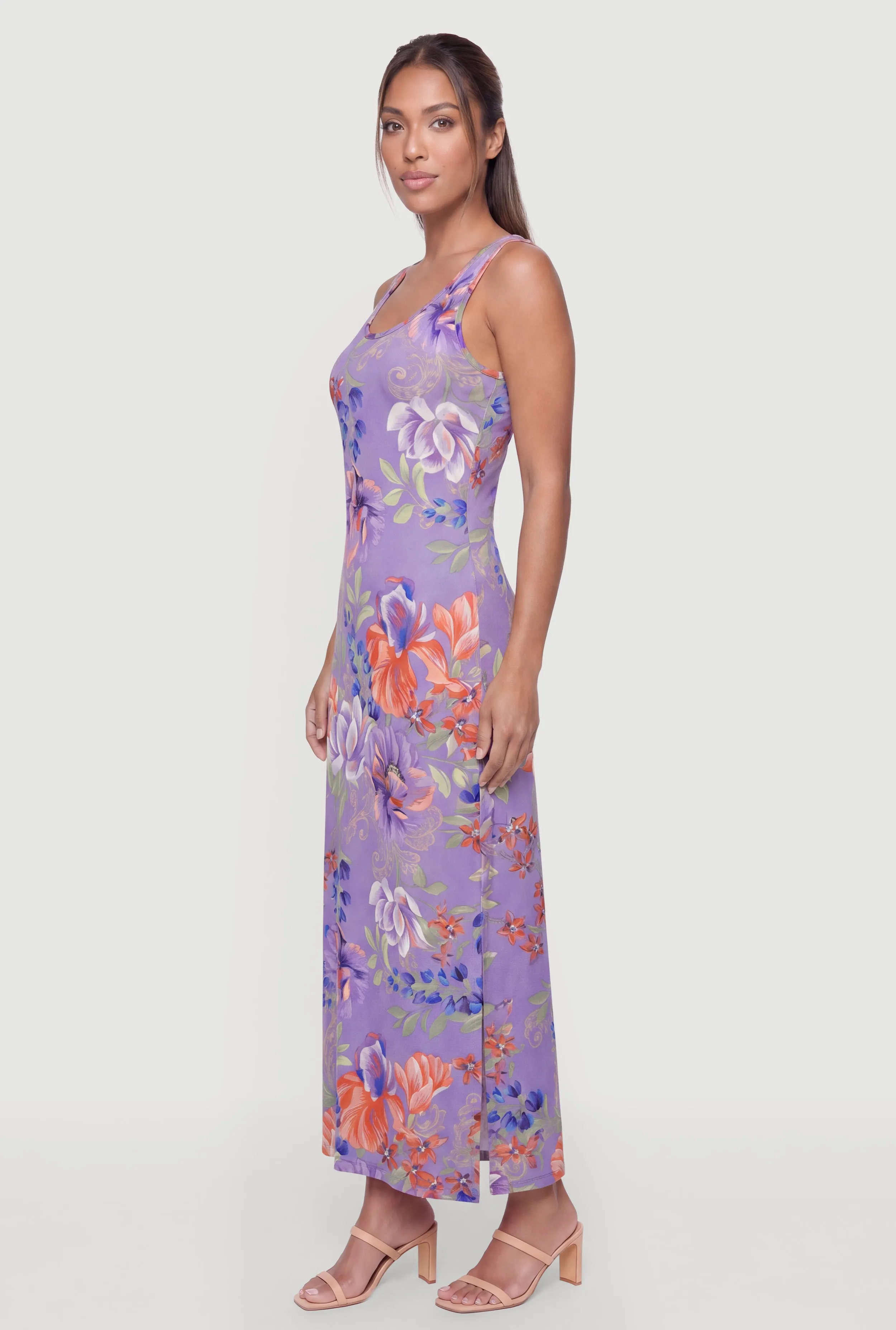 Floral Scoop Neck Sleeveless Maxi Dress sold by Rainbow product image thumbnail 2