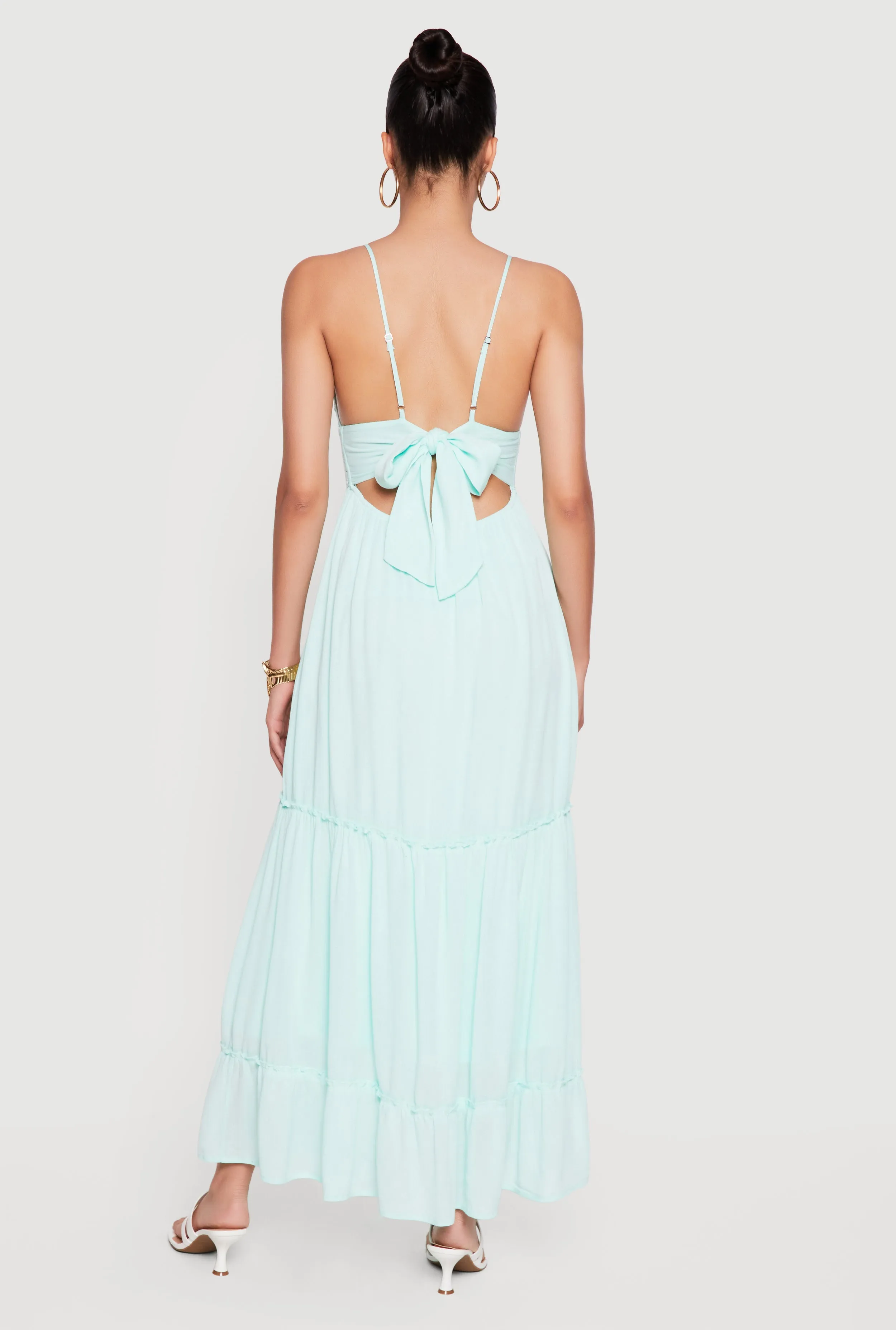 Crochet Detail Ruffle Tiered Maxi Dress sold by Rainbow product image thumbnail 3