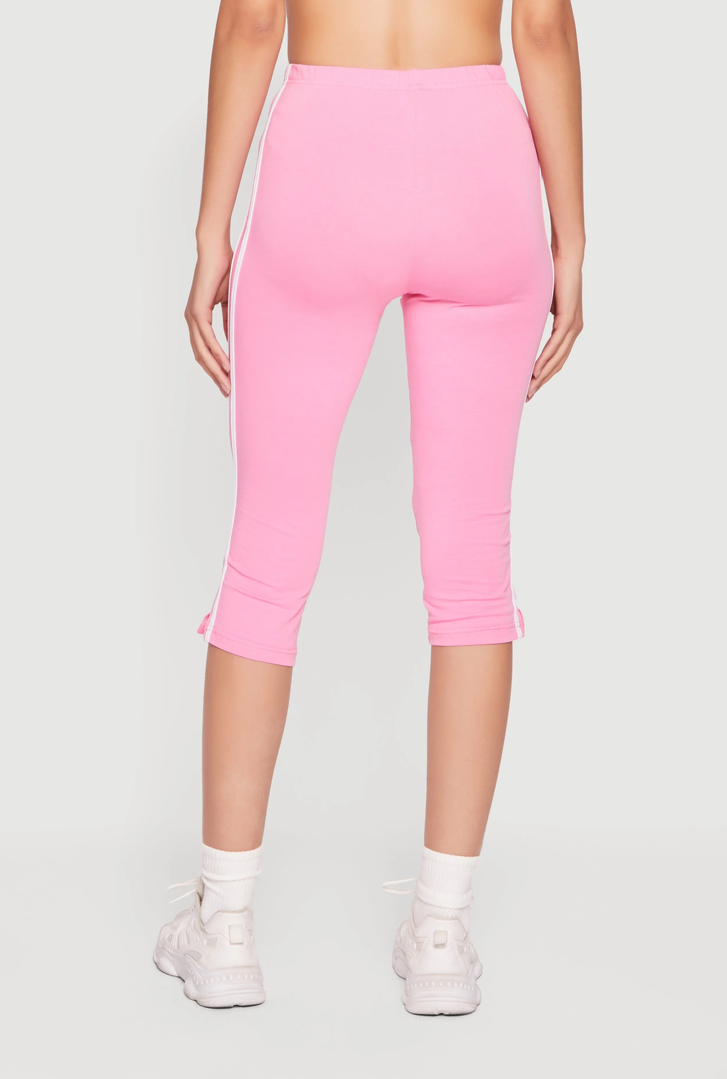 Varsity Striped High Waisted Capris Leggings with Side Slit sold by Rainbow product image thumbnail 5