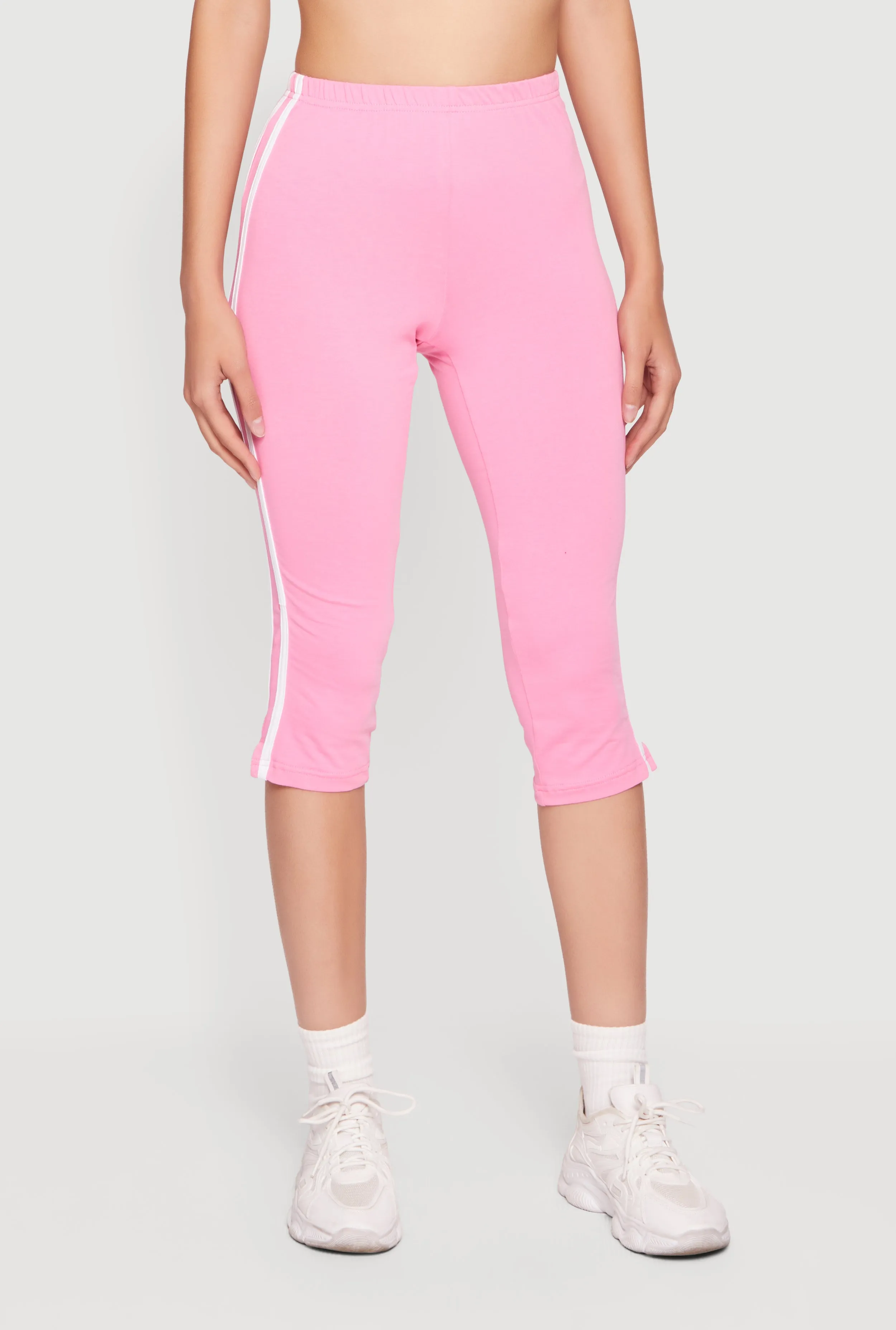 Varsity Striped High Waisted Capris Leggings with Side Slit sold by Rainbow product image thumbnail 3