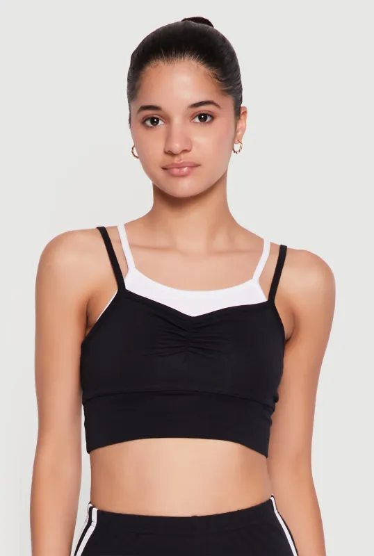 Contrast Layered Cropped Cami made by Rainbow