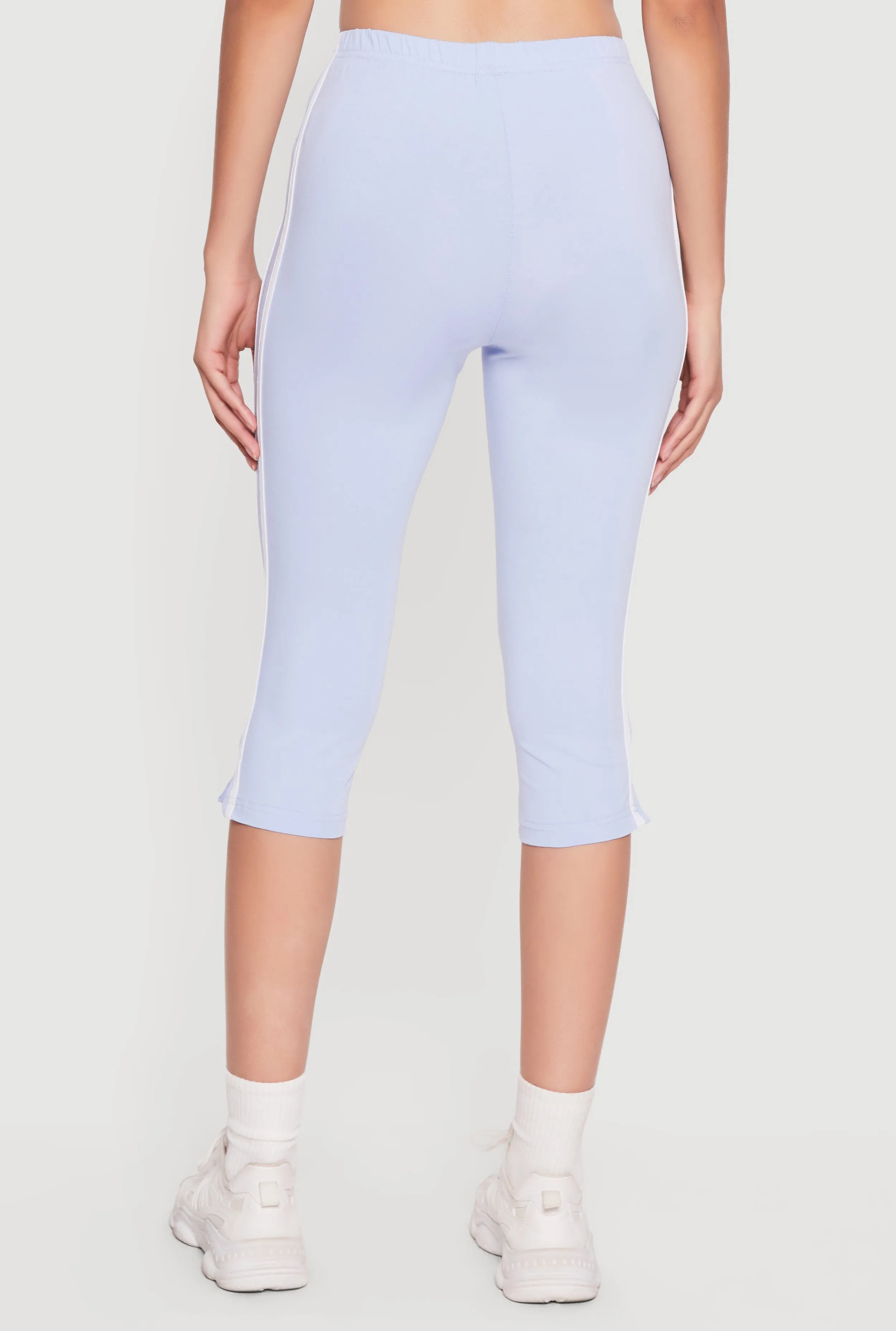 Varsity Striped High Waisted Capris Leggings with Side Slit sold by Rainbow product image thumbnail 5
