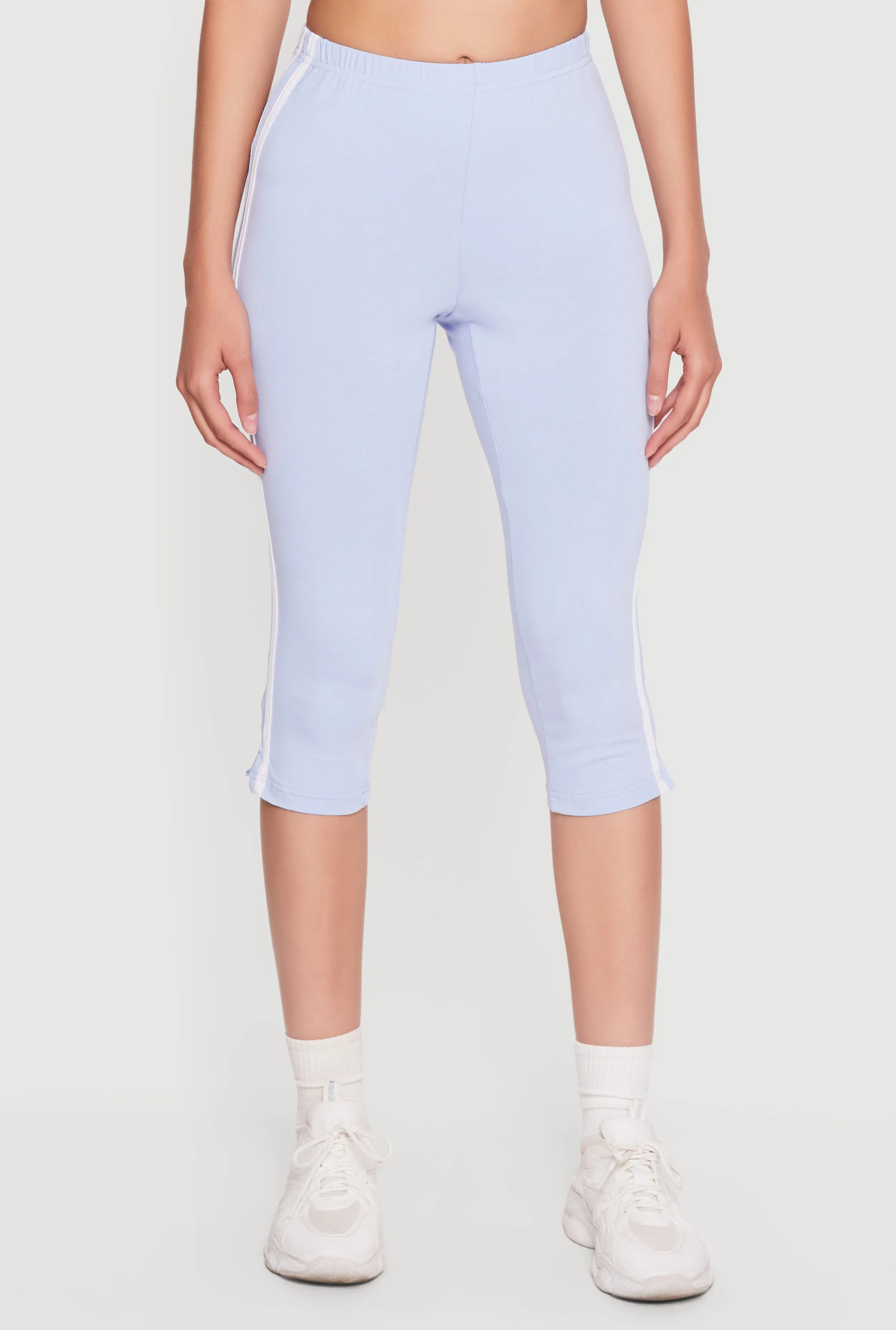 Varsity Striped High Waisted Capris Leggings with Side Slit sold by Rainbow product image thumbnail 3