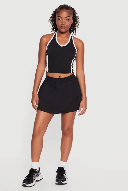 Trendy Pleated Mini Skirt with Shorts Lining made by Rainbow