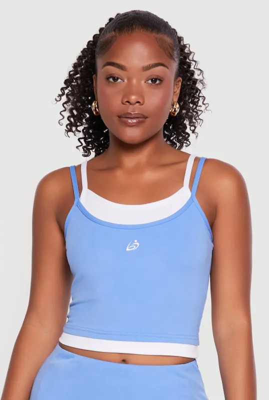 Color Blocked Layered Look Cropped Cami made by Rainbow