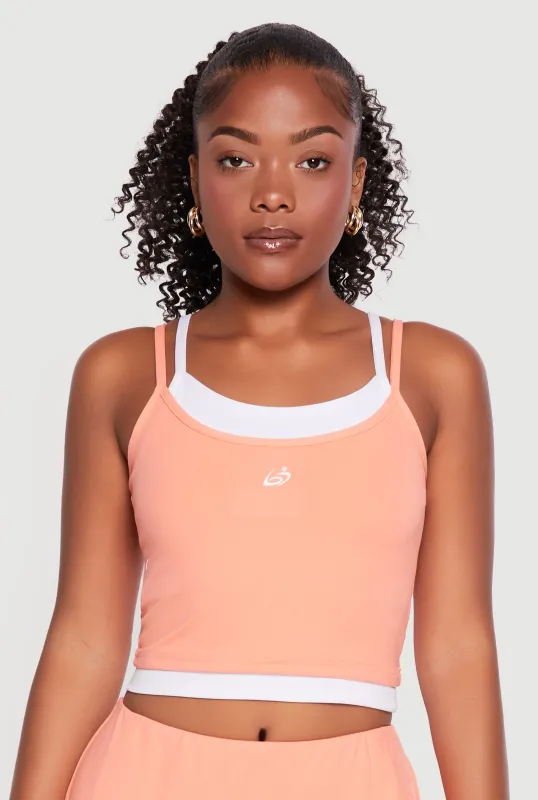 Color Blocked Layered Look Cropped Cami made by Rainbow