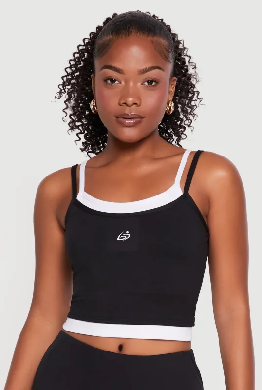 Color Blocked Layered Look Cropped Cami made by Rainbow