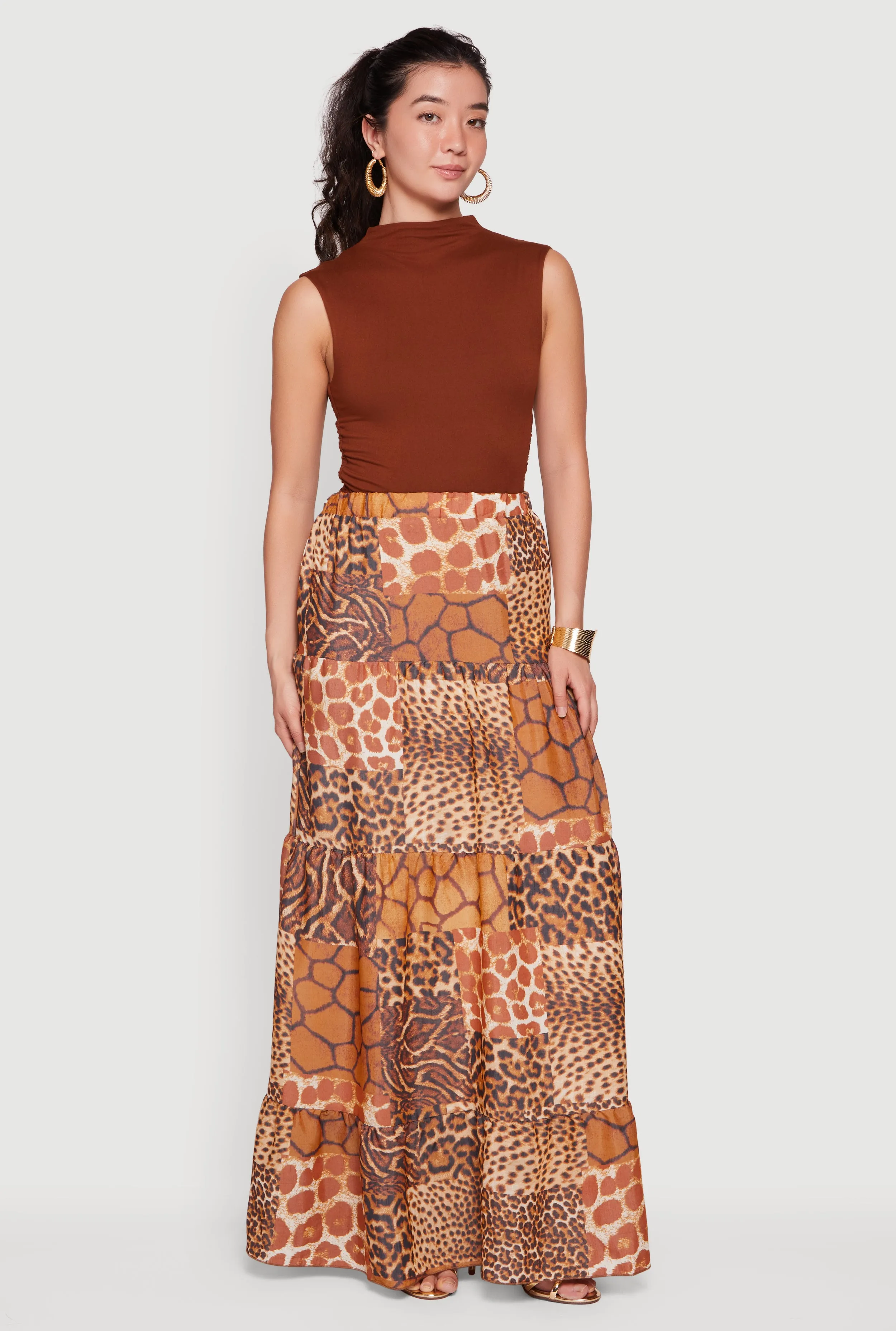 Patterned Tiered Maxi Skirt sold by Rainbow product image thumbnail 2