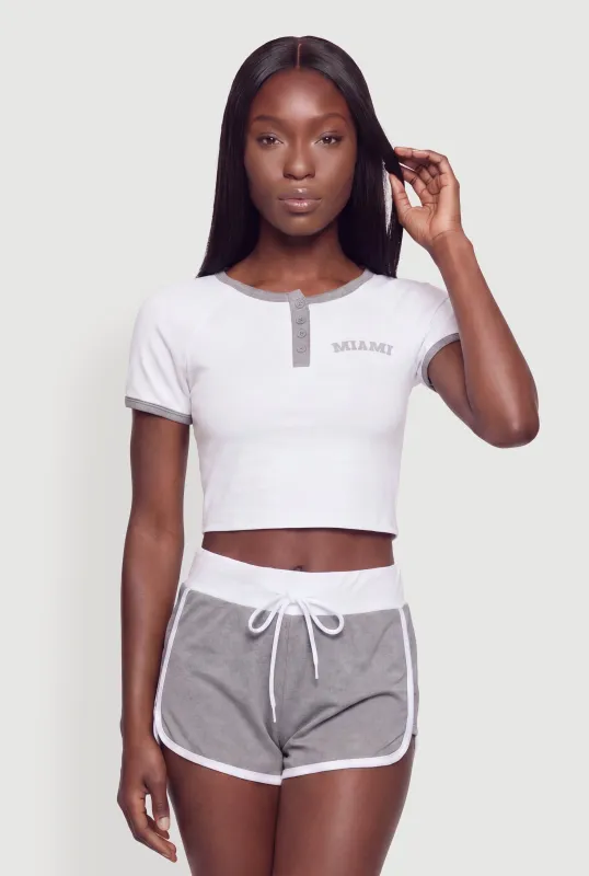City Graphic Henley Ringer Top made by Rainbow
