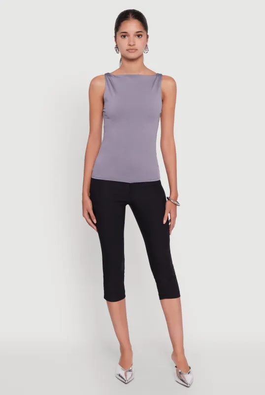 High Neck Shelf Bra Sleeveless Top made by Rainbow