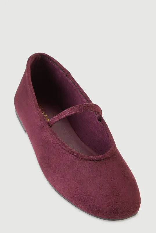 Faux Suede Mary Jane Flats made by Rainbow