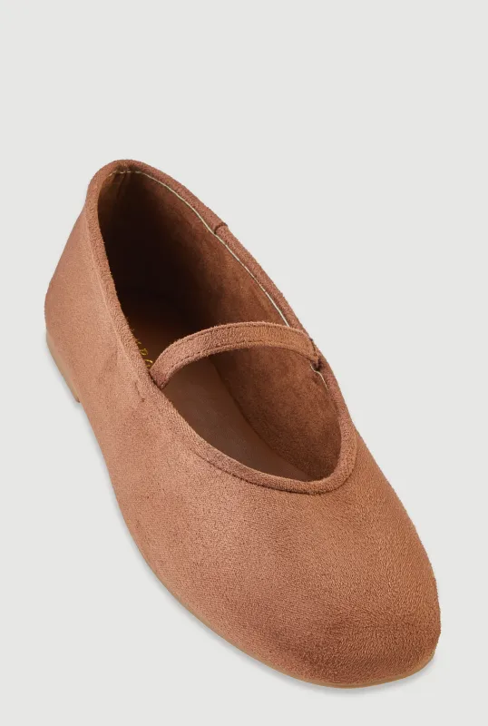 Faux Suede Mary Jane Flats made by Rainbow