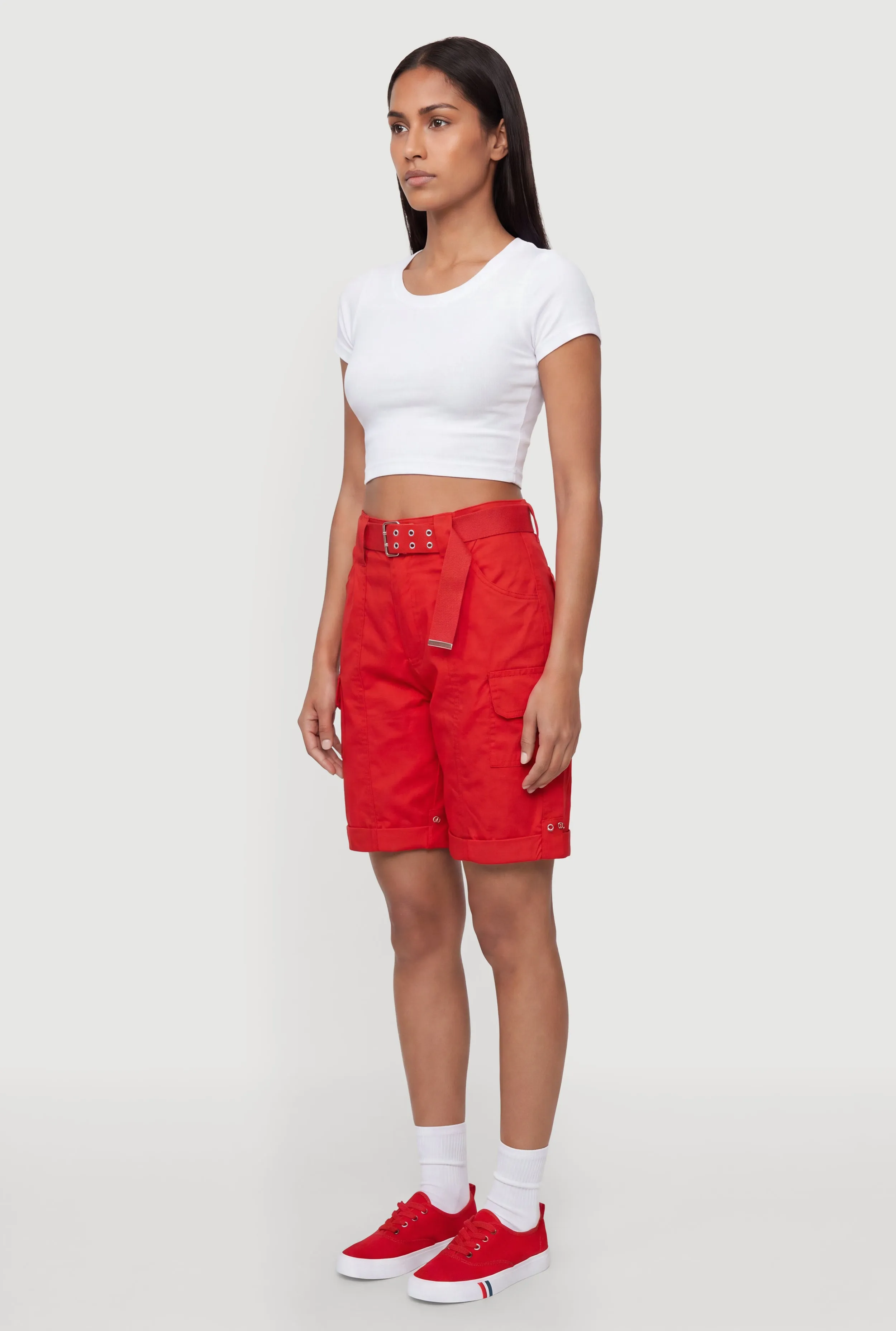 Mid Rise Cargo Shorts with Belt sold by Rainbow product image thumbnail 2