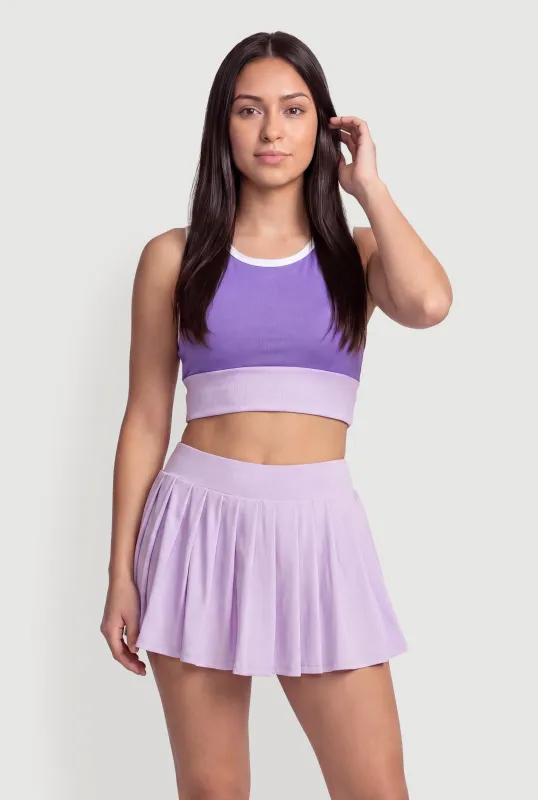 Contrast Trim Racerback Crop Top made by Rainbow