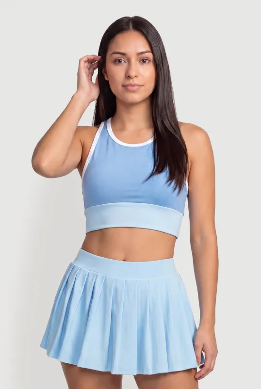 Contrast Trim Racerback Crop Top made by Rainbow