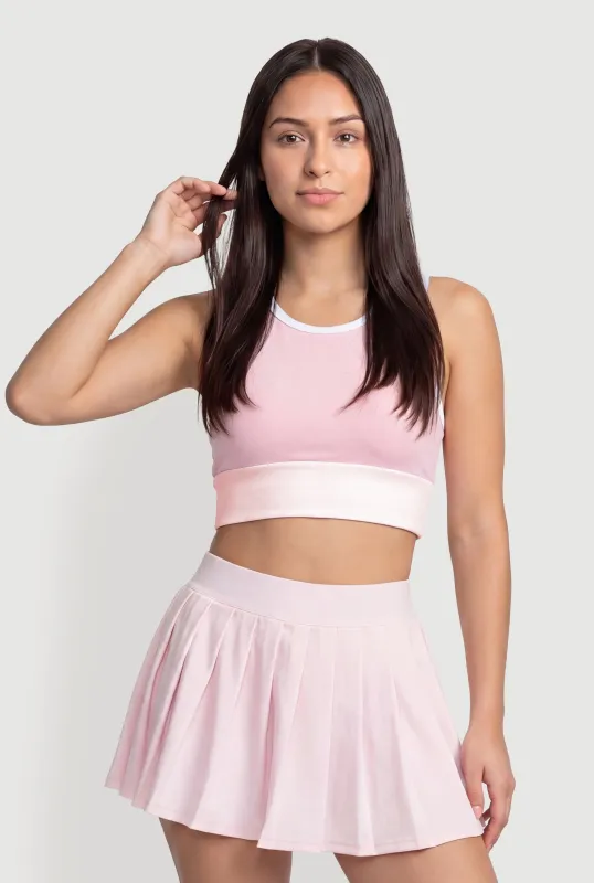 Contrast Trim Racerback Crop Top made by Rainbow