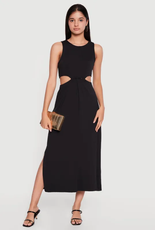 Sleeveless Side Cutout Maxi Dress made by Rainbow