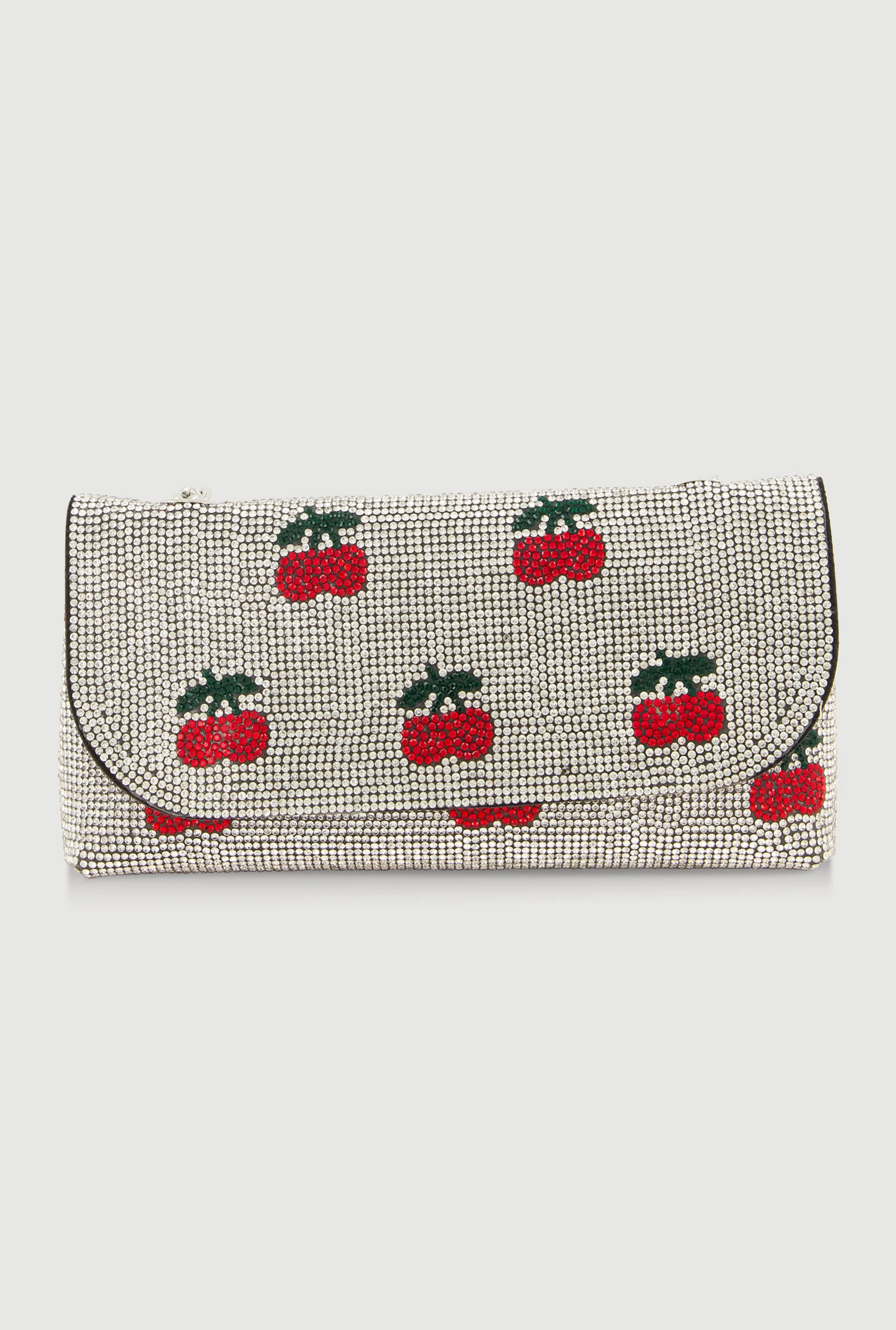 Rhinestone Cherry Print Flap Clutch Crossbody Bag sold by Rainbow product image thumbnail 5