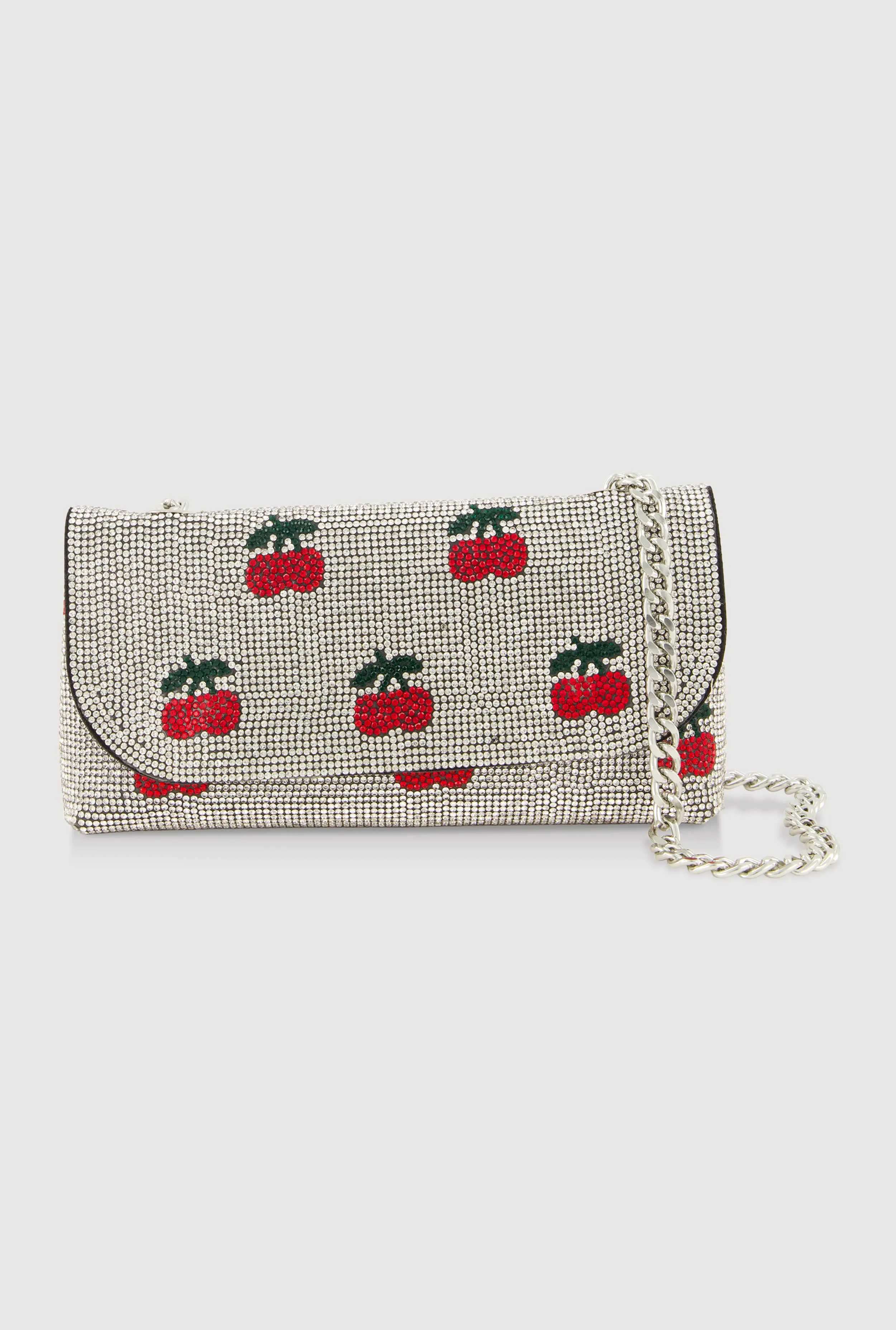 Rhinestone Cherry Print Flap Clutch Crossbody Bag sold by Rainbow