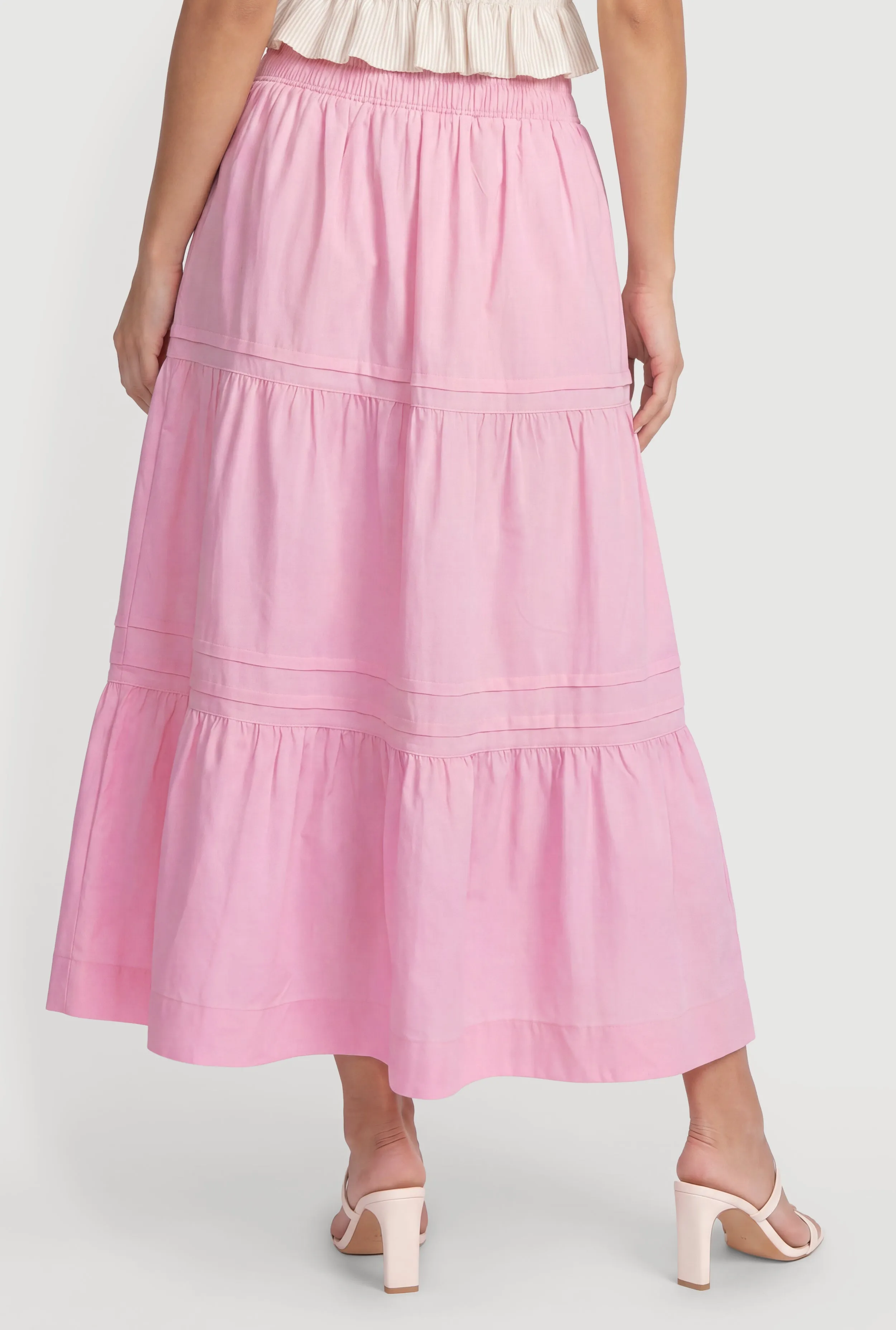 Poplin Ruffle Tiered Maxi Skirt sold by Rainbow product image thumbnail 5