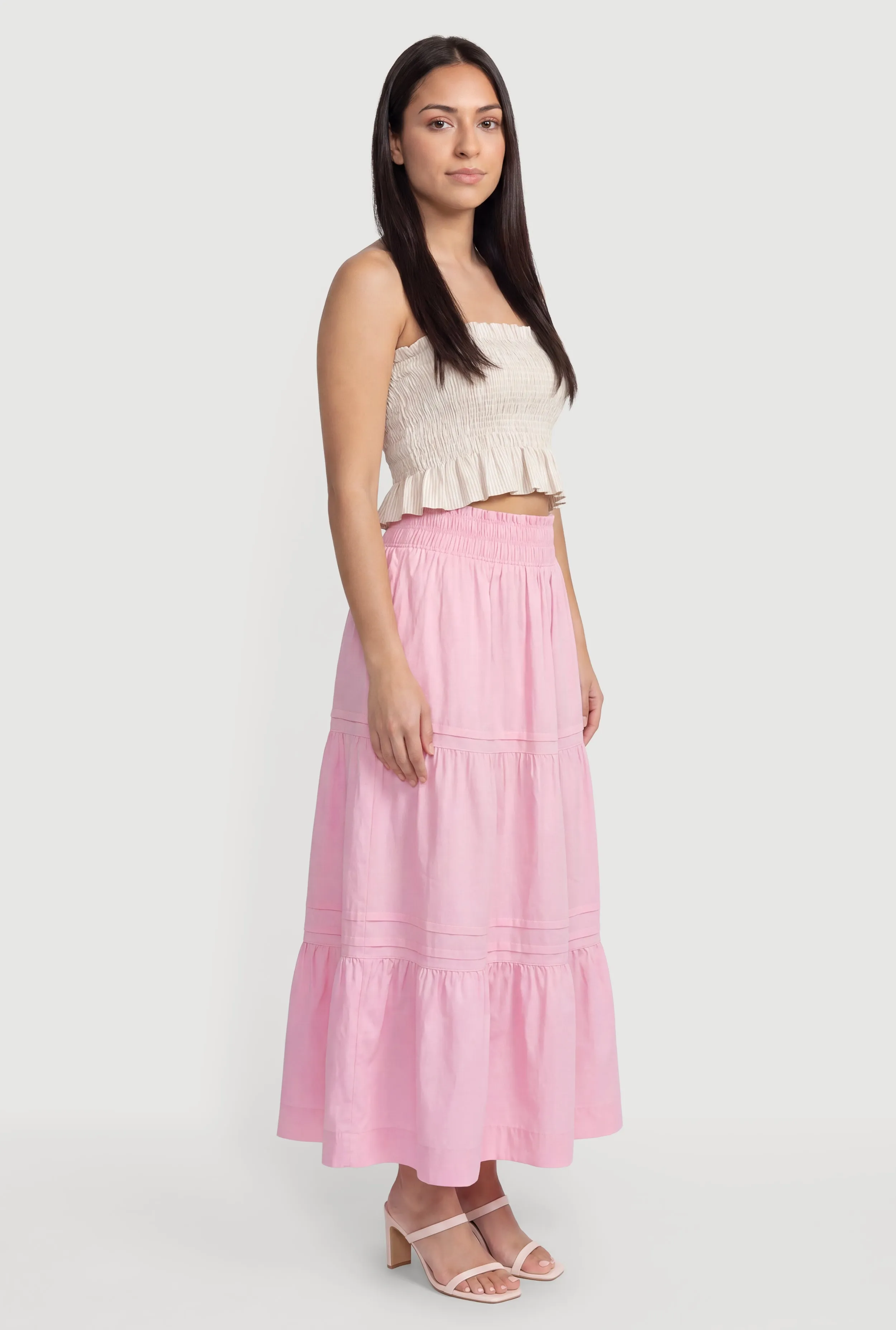Poplin Ruffle Tiered Maxi Skirt sold by Rainbow product image thumbnail 2
