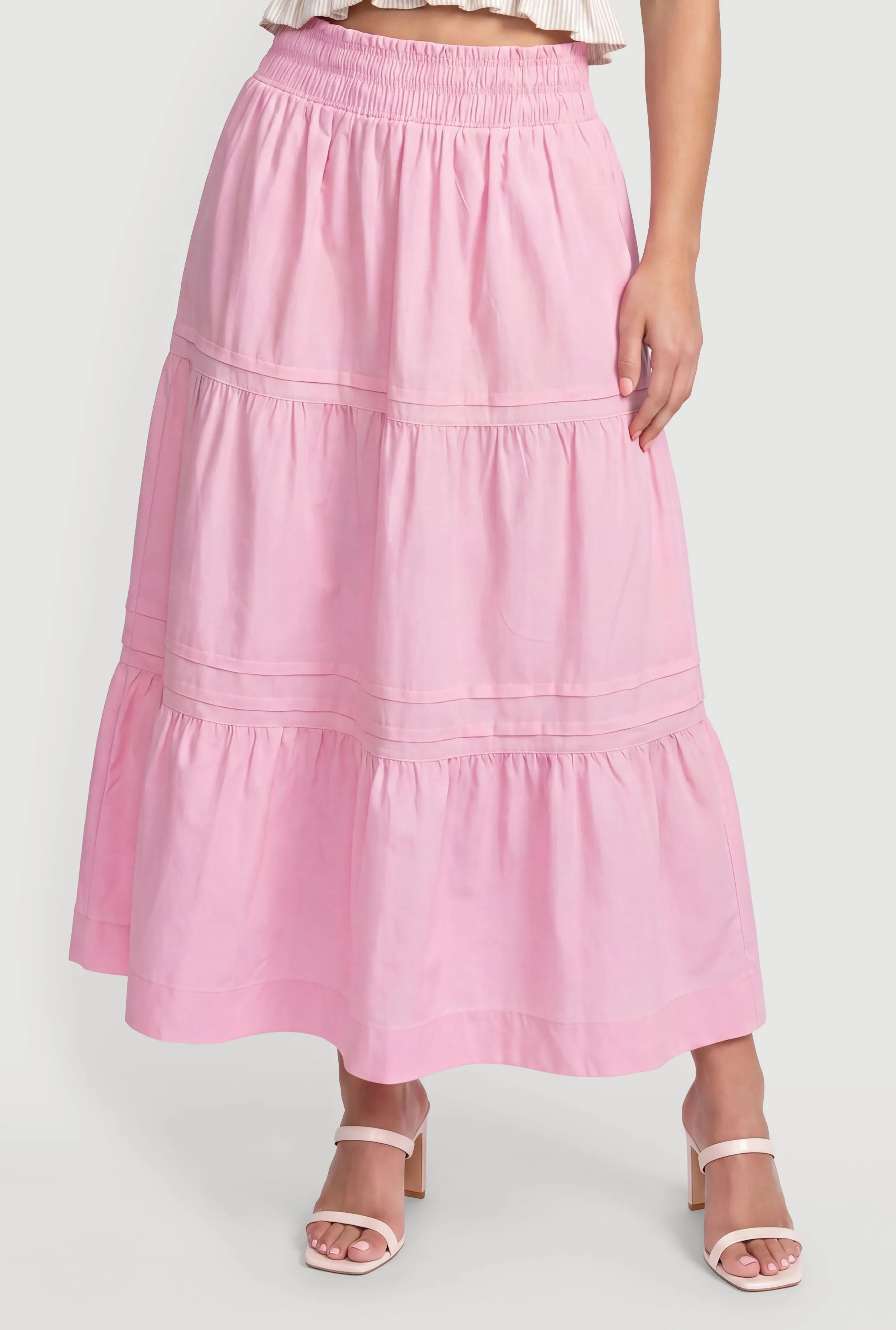 Poplin Ruffle Tiered Maxi Skirt sold by Rainbow product image thumbnail 3