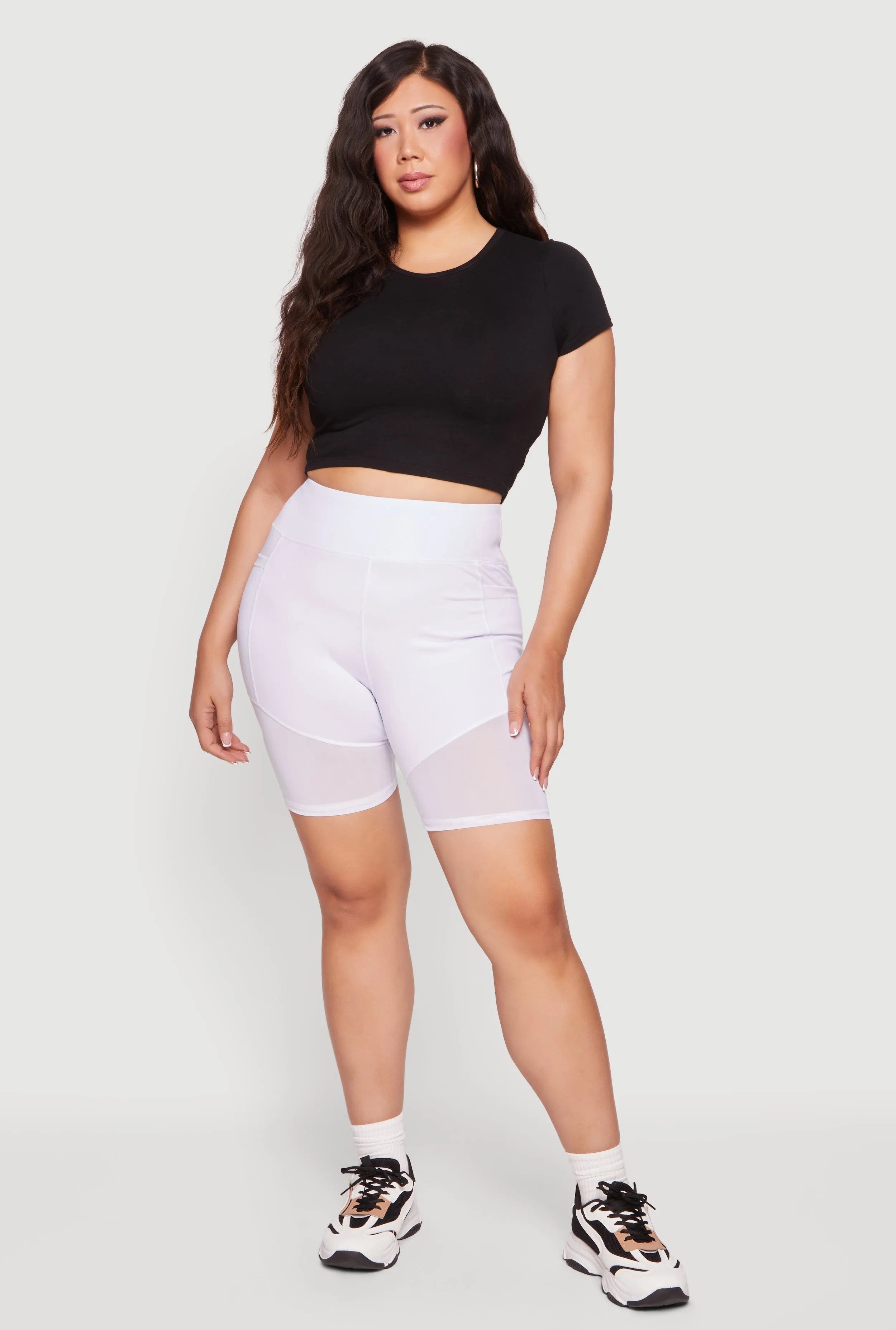 Plus Size Mesh Insert Bike Shorts sold by Rainbow product image thumbnail 2