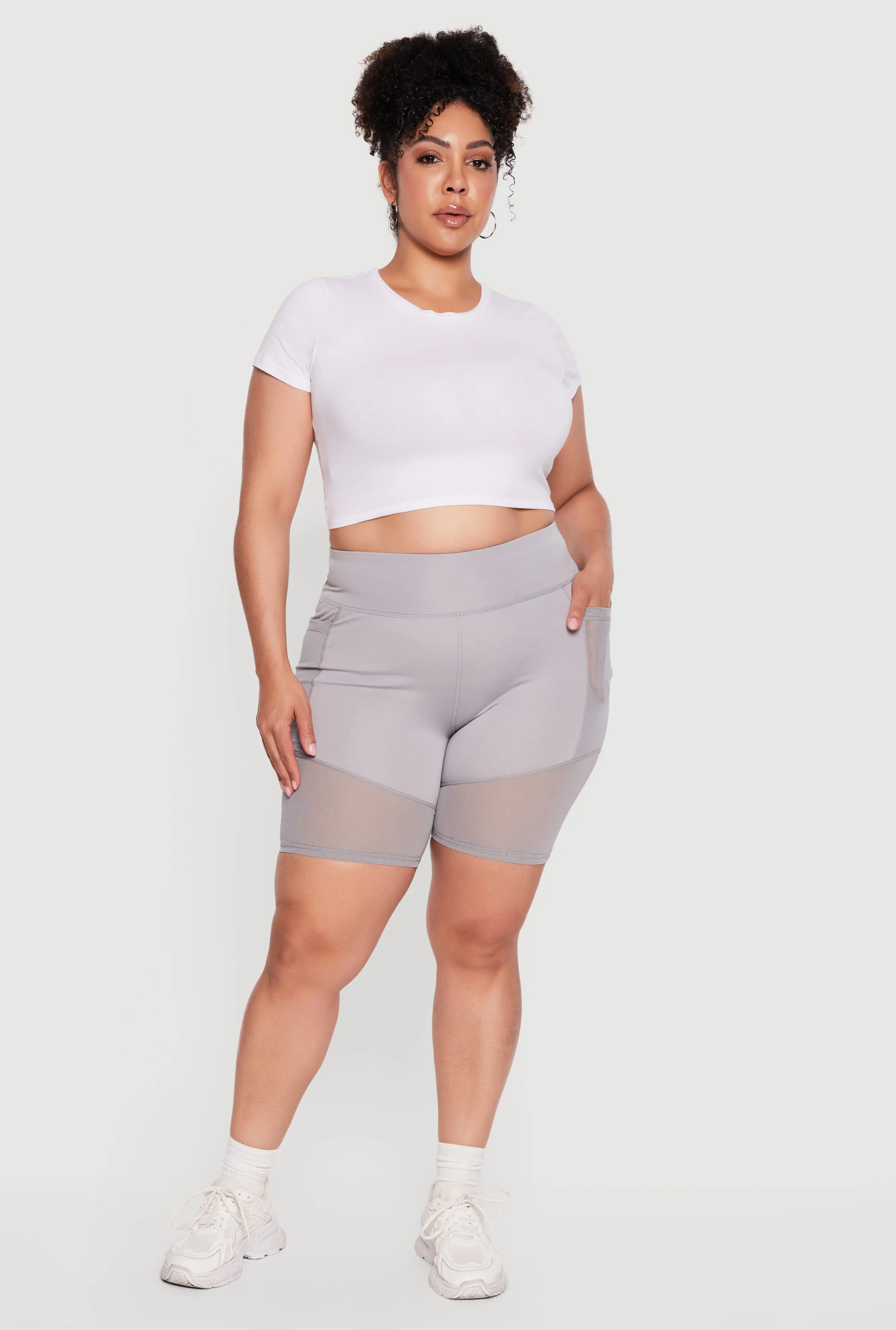 Plus Size Mesh Insert Bike Shorts sold by Rainbow product image thumbnail 3