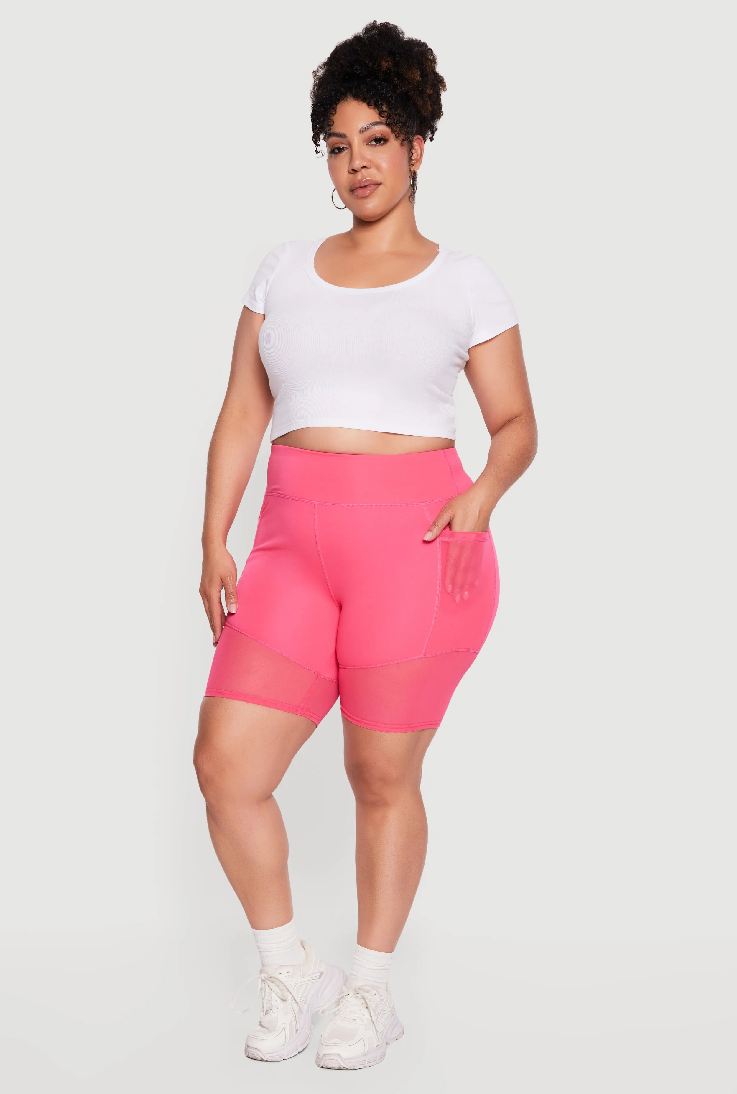 Plus Size Mesh Insert Bike Shorts sold by Rainbow product image thumbnail 5