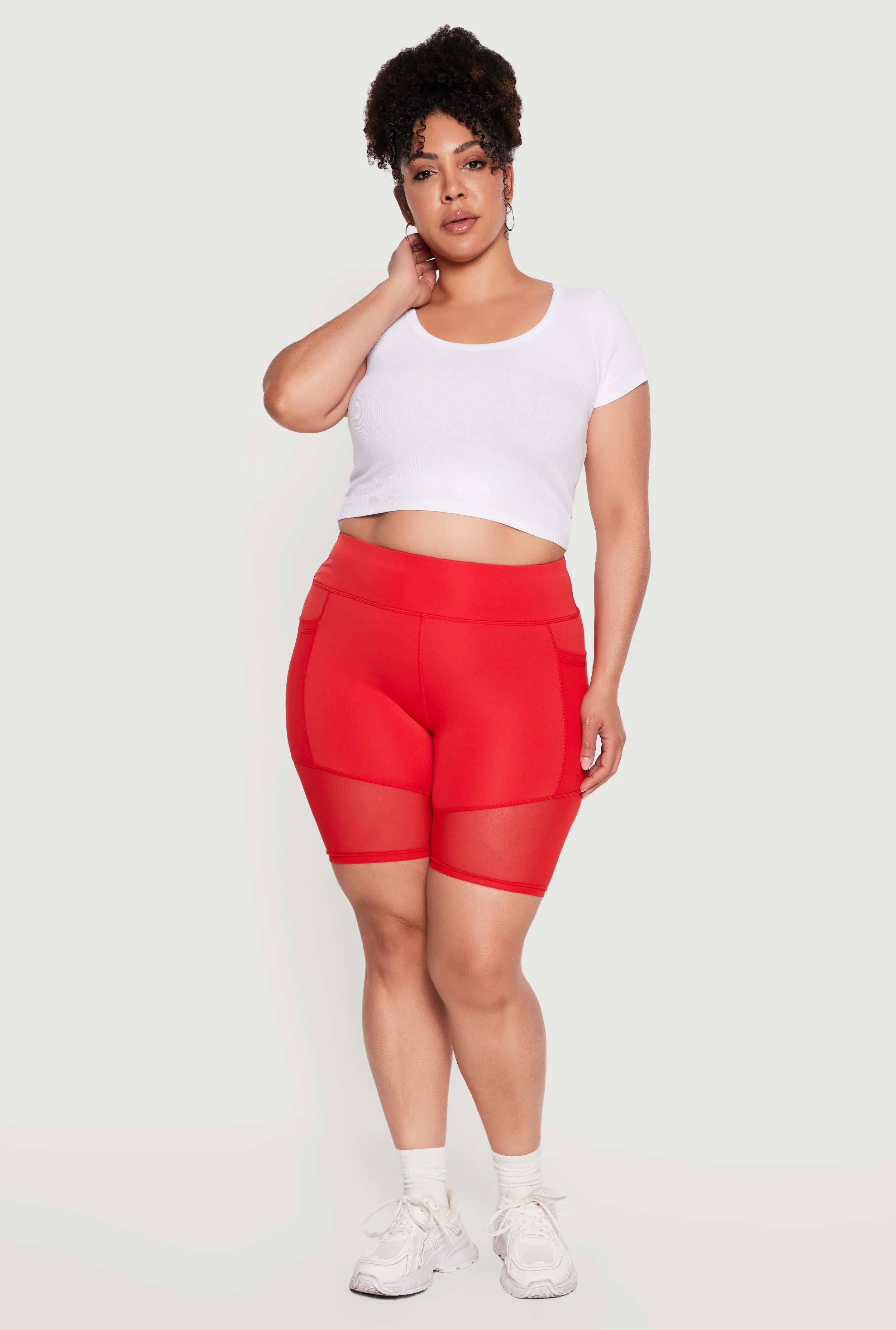 Plus Size Mesh Insert Bike Shorts sold by Rainbow product image thumbnail 4