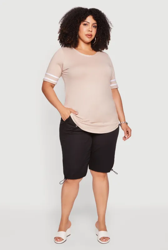 Plus Size Toggle Drawstring Bermuda Shorts made by Rainbow