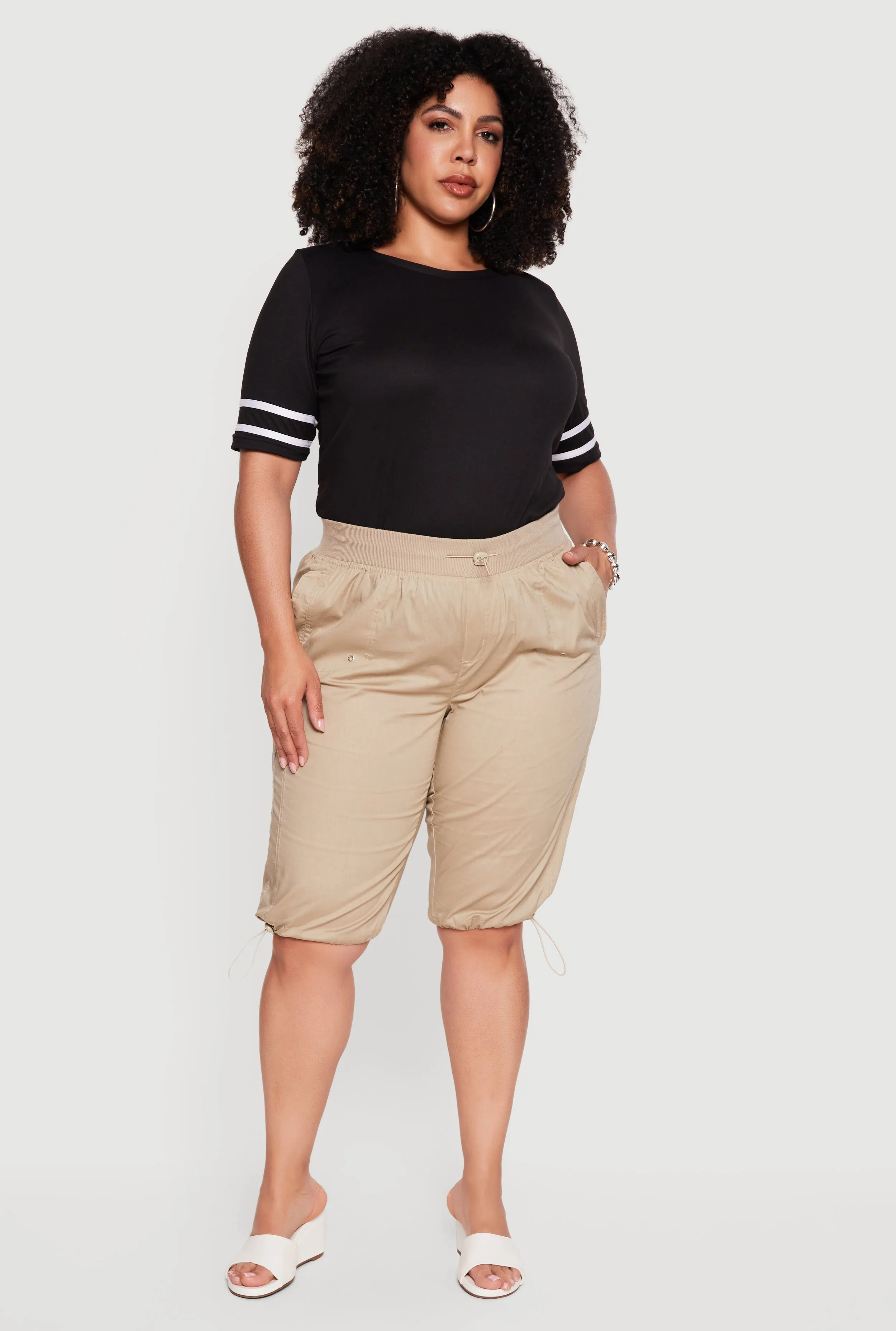 Plus Size Toggle Drawstring Bermuda Shorts sold by Rainbow product image thumbnail 4