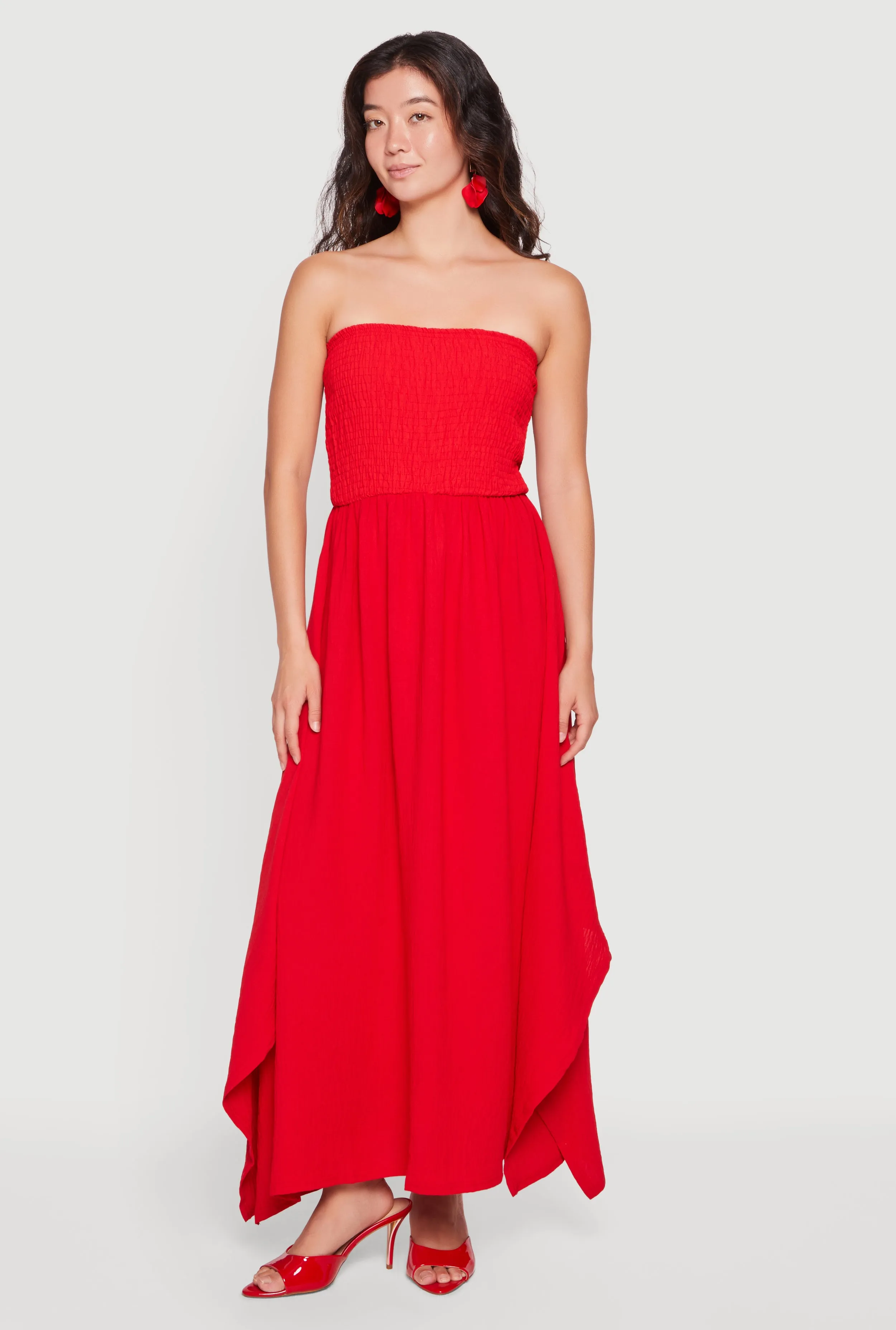 Smocked Tube Side Slit Maxi Dress sold by Rainbow product image thumbnail 2