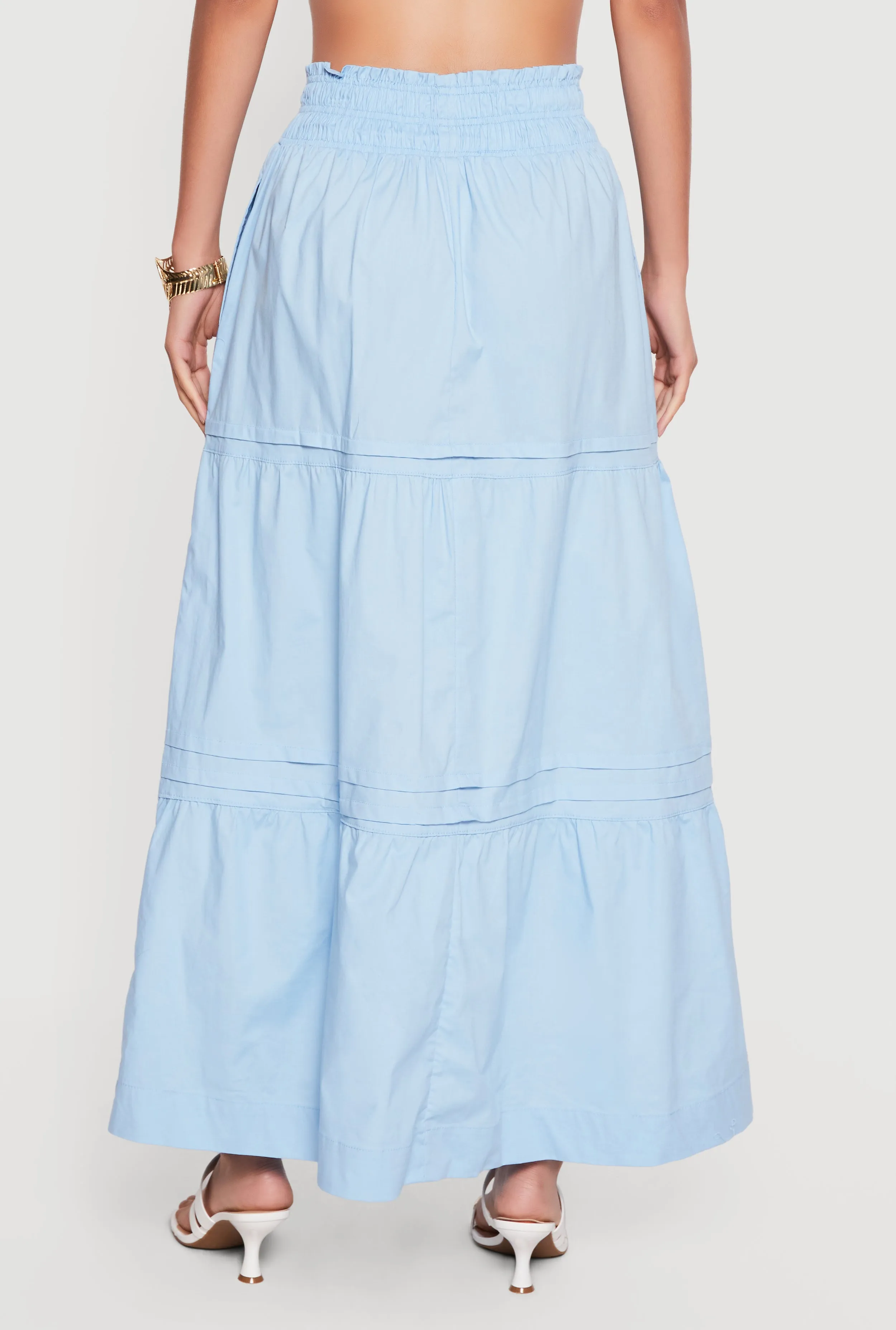 Poplin Ruffle Tiered Maxi Skirt sold by Rainbow product image thumbnail 5