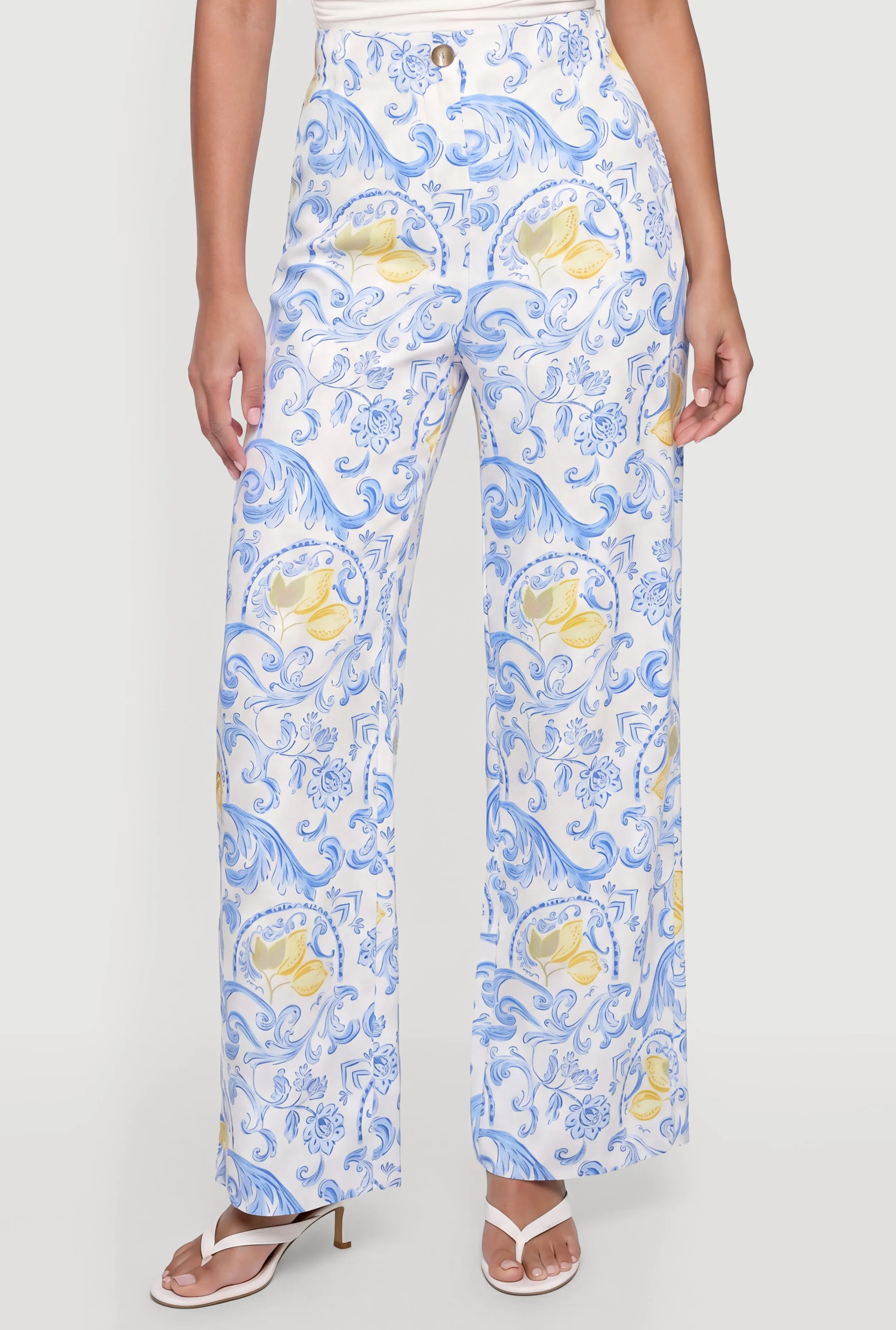 Lemon Print High Waisted Wide Leg Pants sold by Rainbow product image thumbnail 3