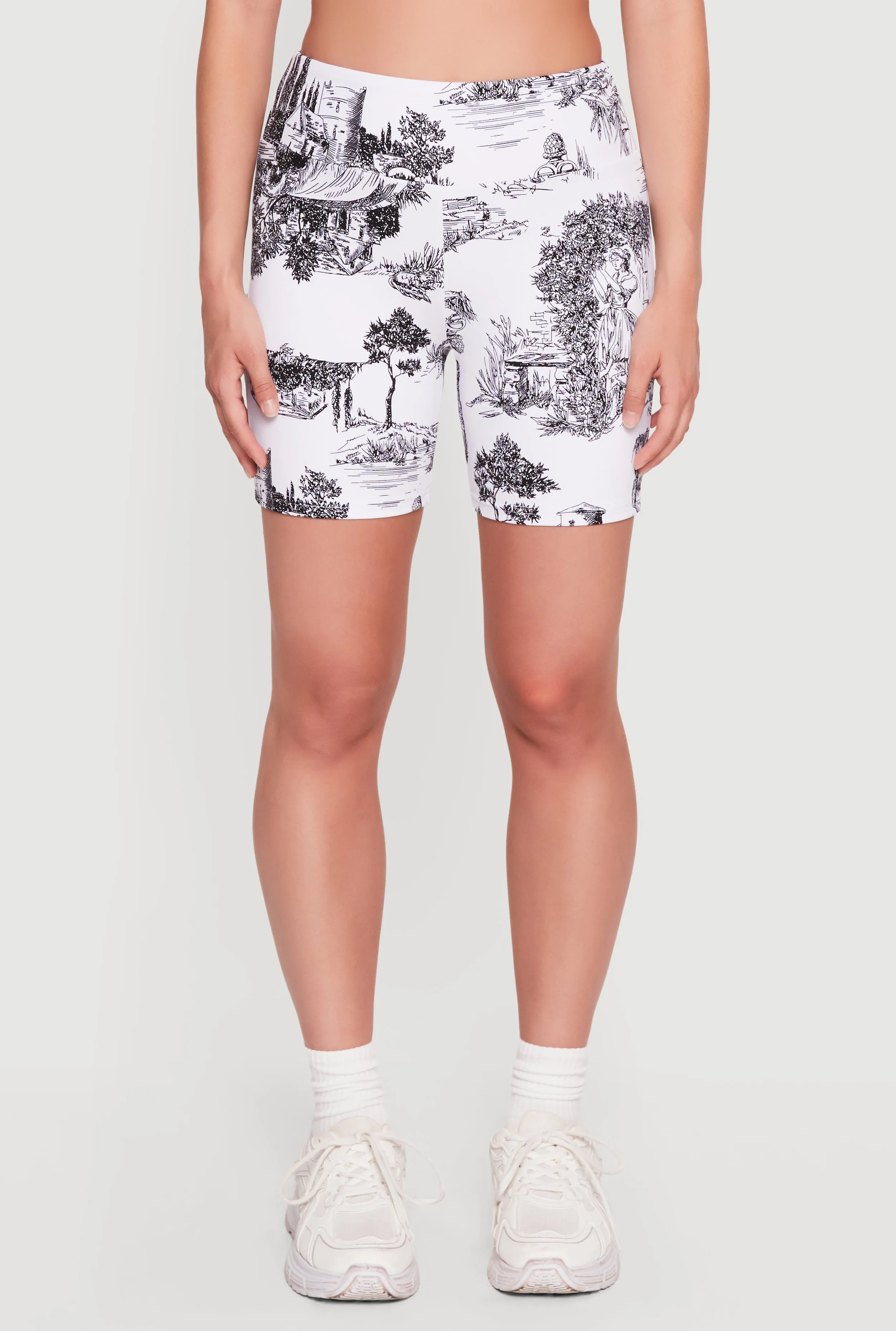 Printed Pattern High Waisted Biker Shorts sold by Rainbow product image thumbnail 3