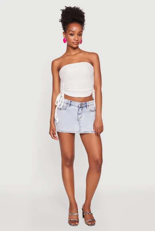 Cropped Drawstring Sides Tube Top made by Rainbow