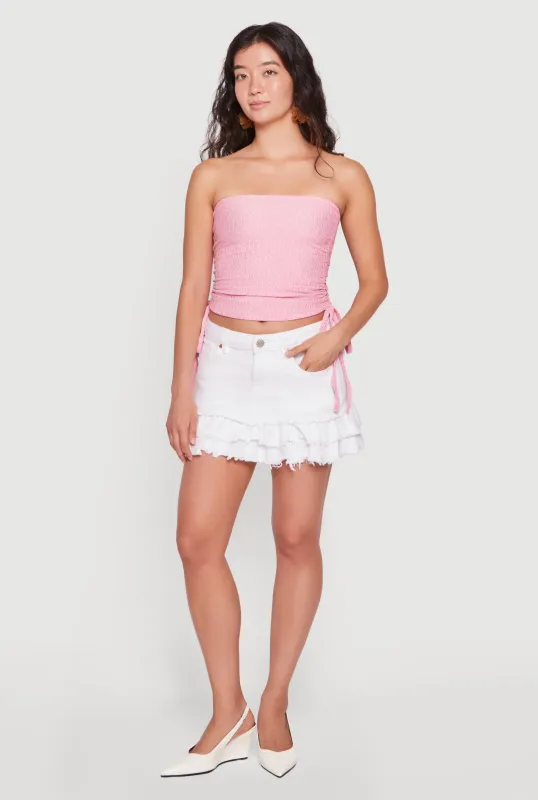 Cropped Drawstring Sides Tube Top made by Rainbow