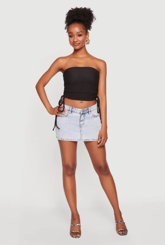 Cropped Drawstring Sides Tube Top made by Rainbow