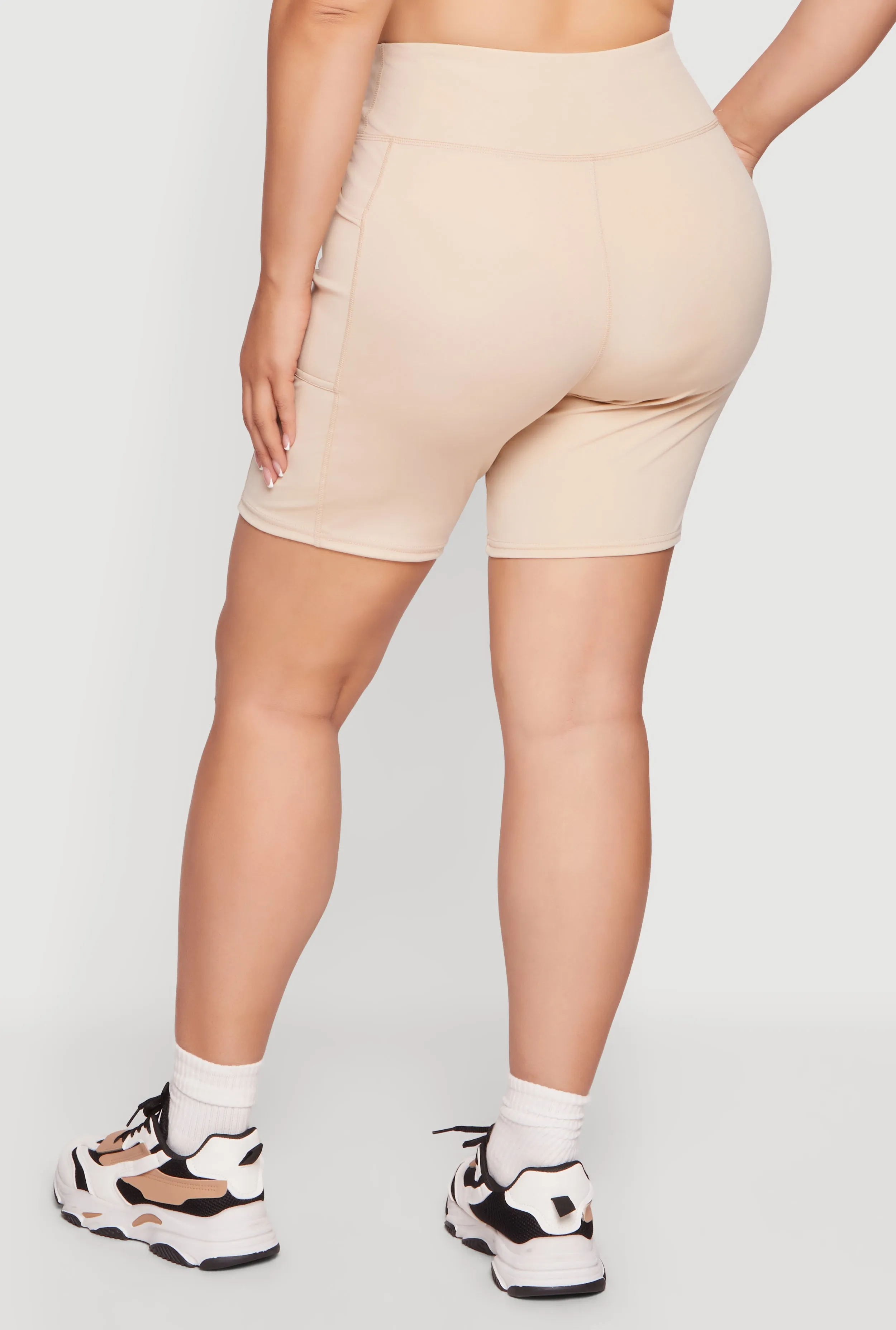 Plus Size Cell Phone Pocket High Waisted Biker Shorts sold by Rainbow product image thumbnail 5