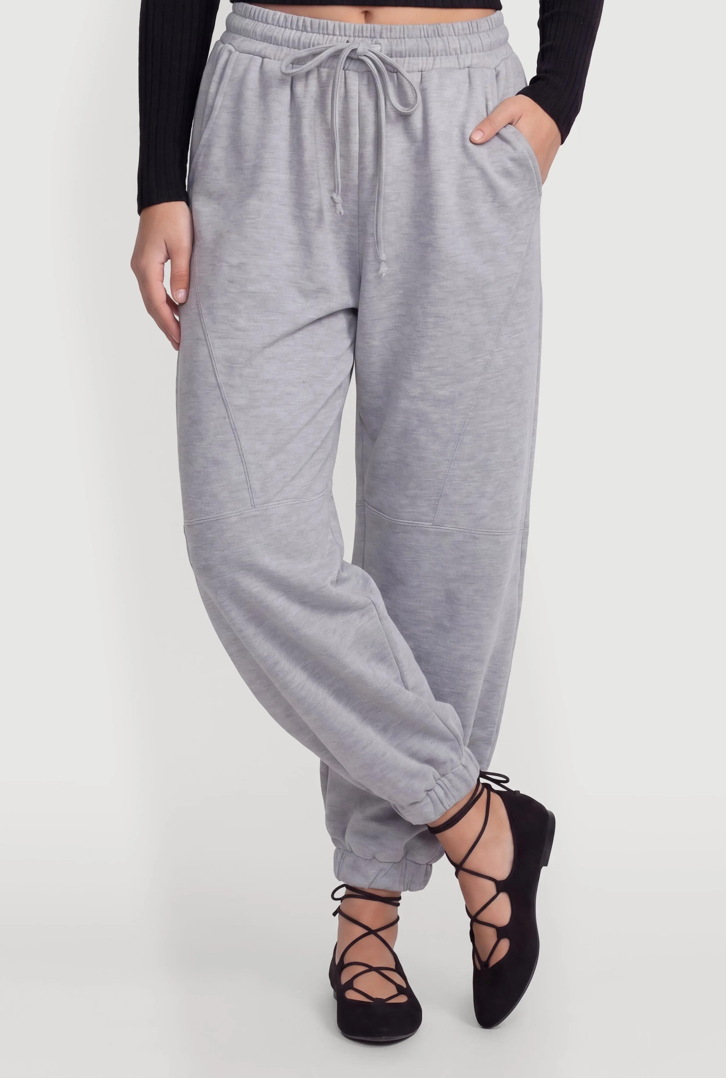 Drawstring Waist Fleece Joggers with Pockets sold by Rainbow product image thumbnail 3